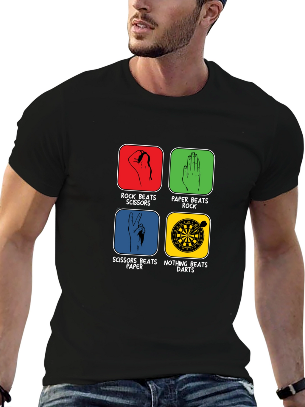 Rock Paper Scissors Darts Graphic Tee