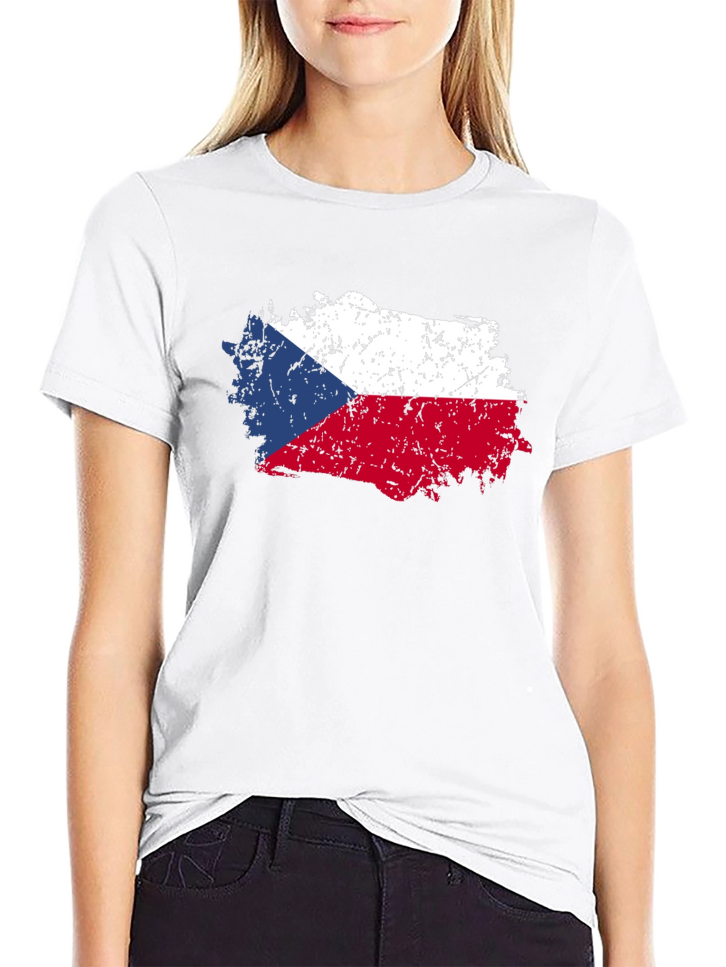 Czech Republic Flag T-Shirt - Distressed Design