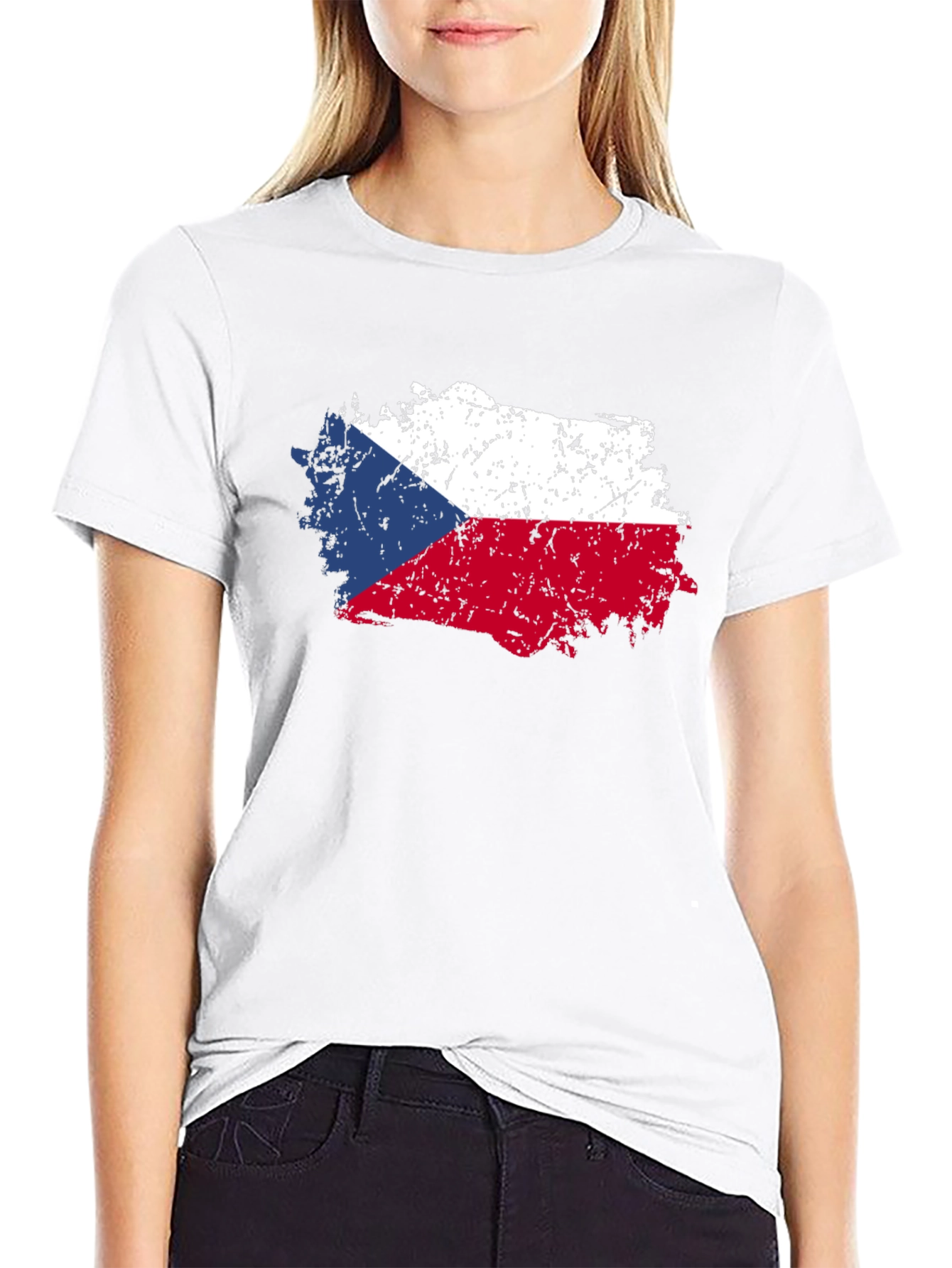 Czech Republic Flag T-Shirt - Distressed Design