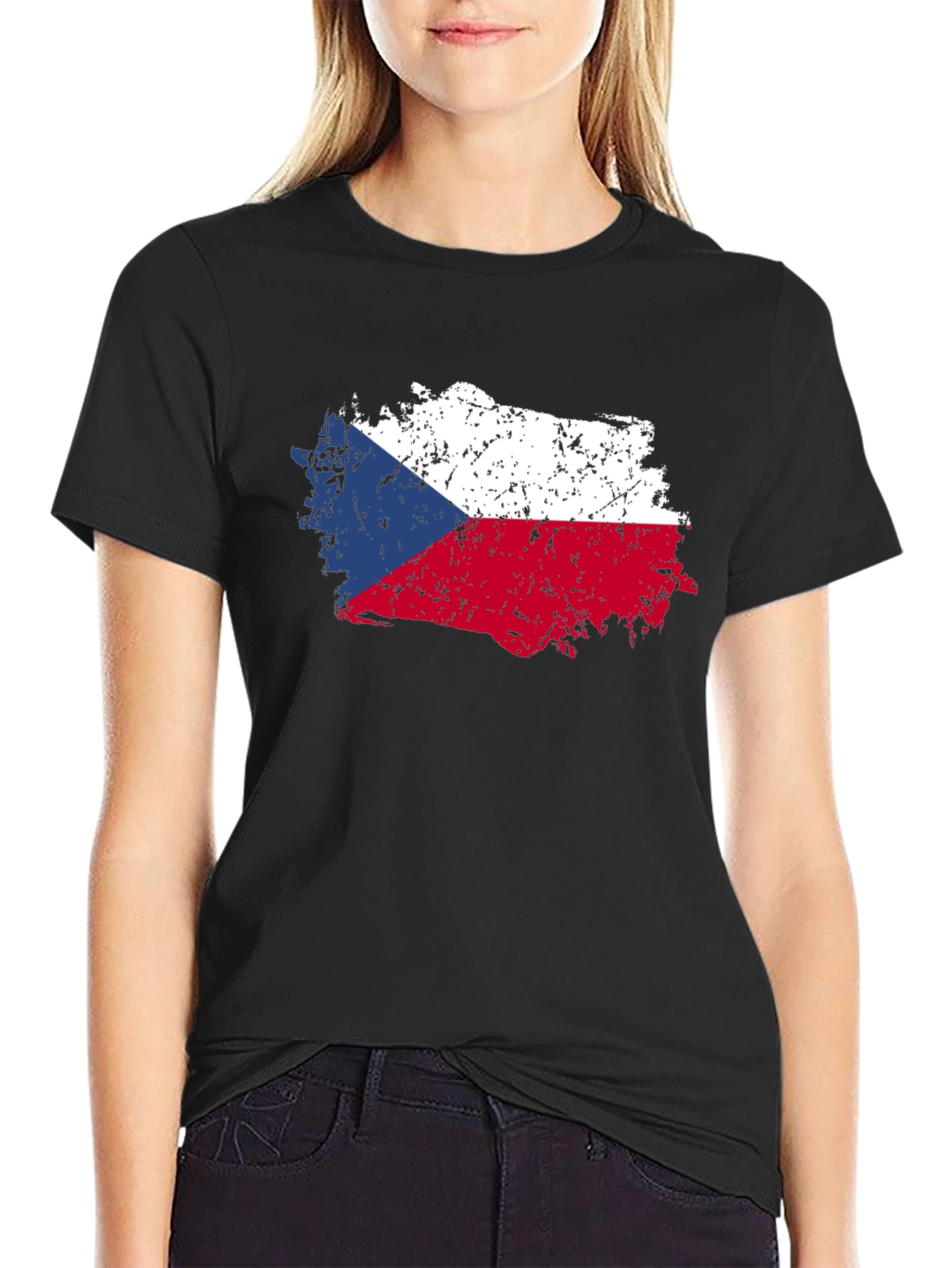 Czech Republic Flag T-Shirt - Distressed Design