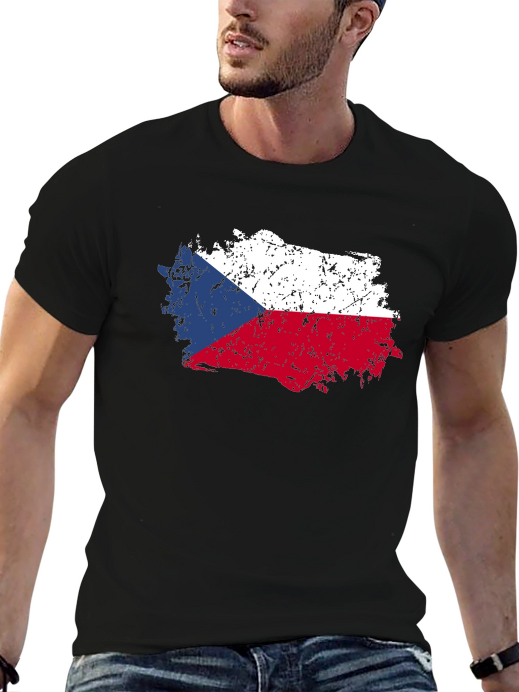 Czech Republic Flag T-Shirt - Distressed Design