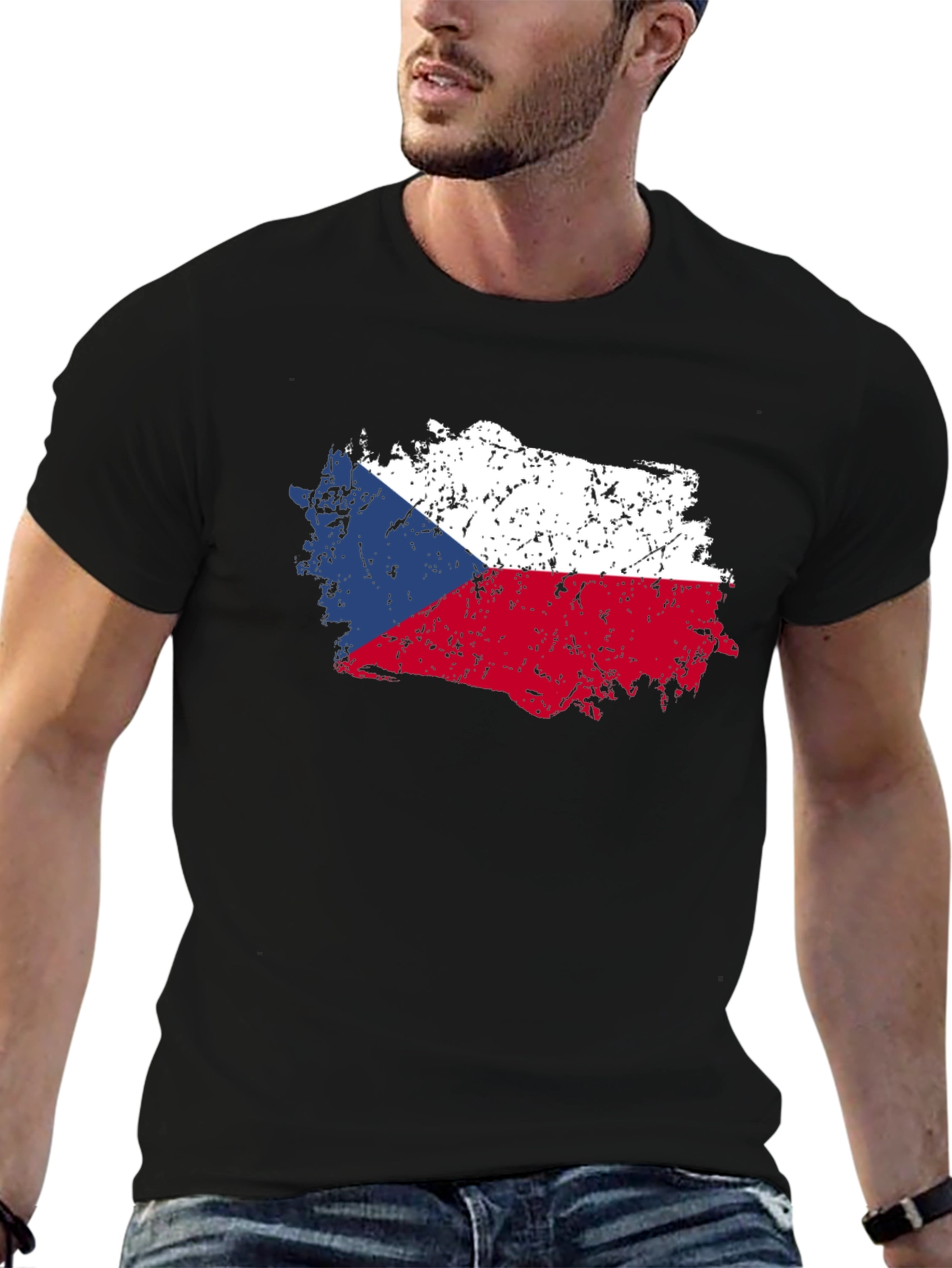 Czech Republic Flag T-Shirt - Distressed Design