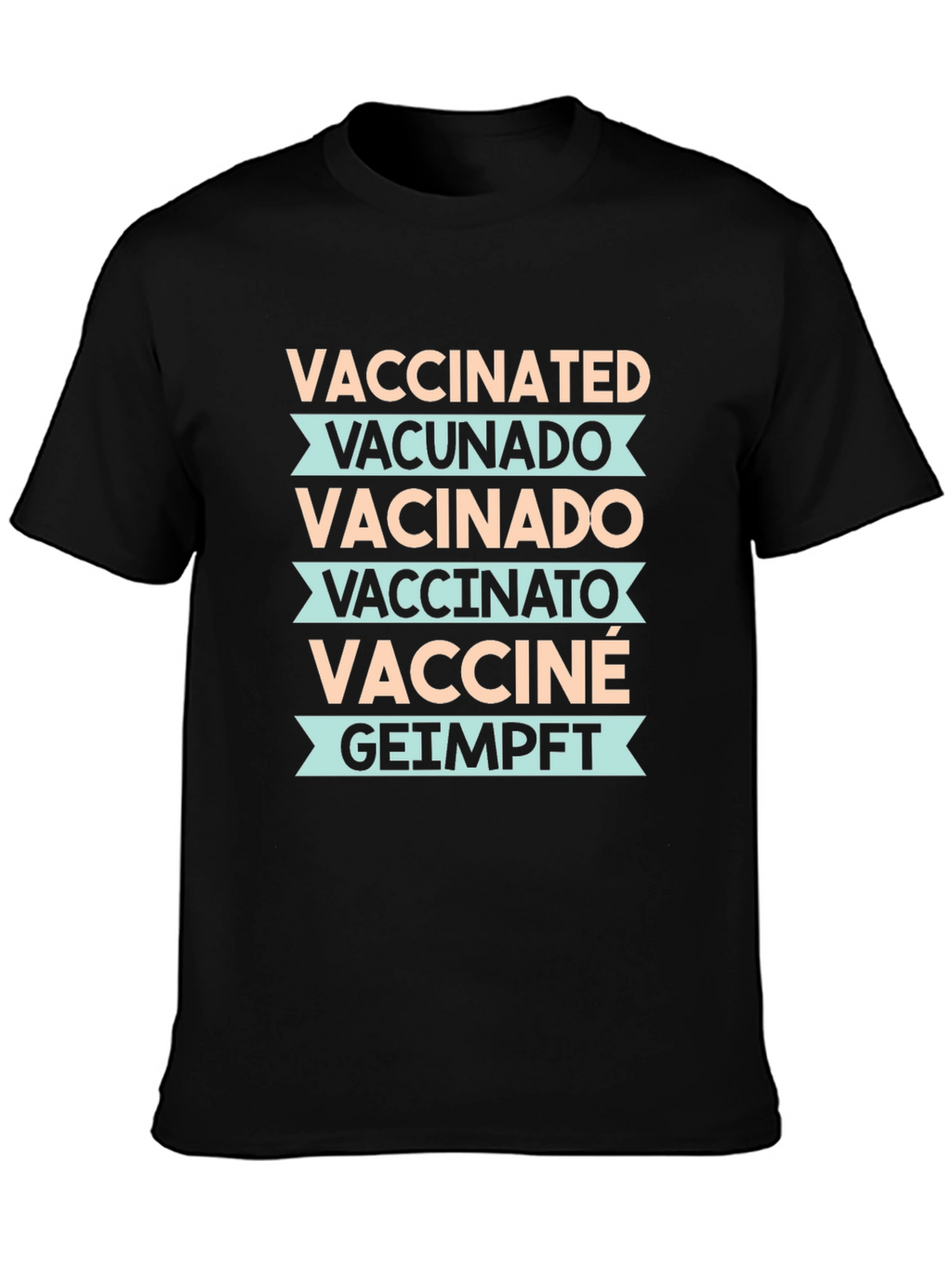 Vaccinated Languages Graphic Tee - Unisex Black T-Shirt