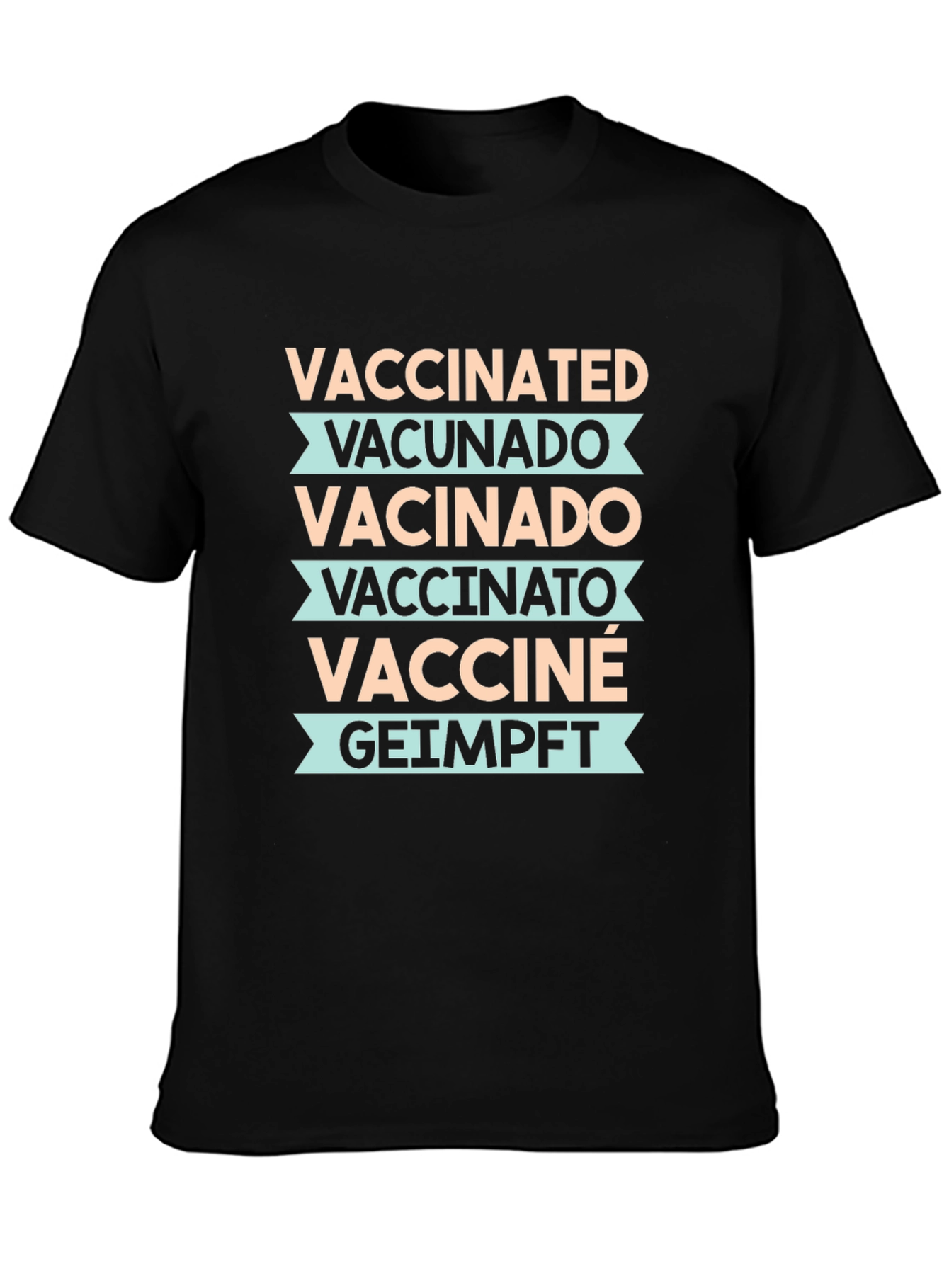 Vaccinated Languages Graphic Tee - Unisex Black T-Shirt