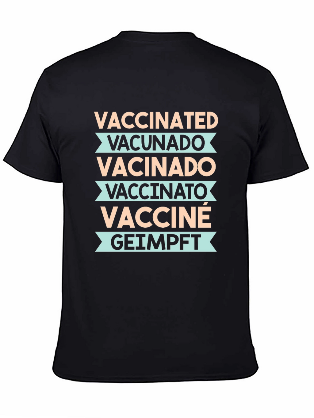 Vaccinated Languages Graphic Tee - Unisex Black T-Shirt
