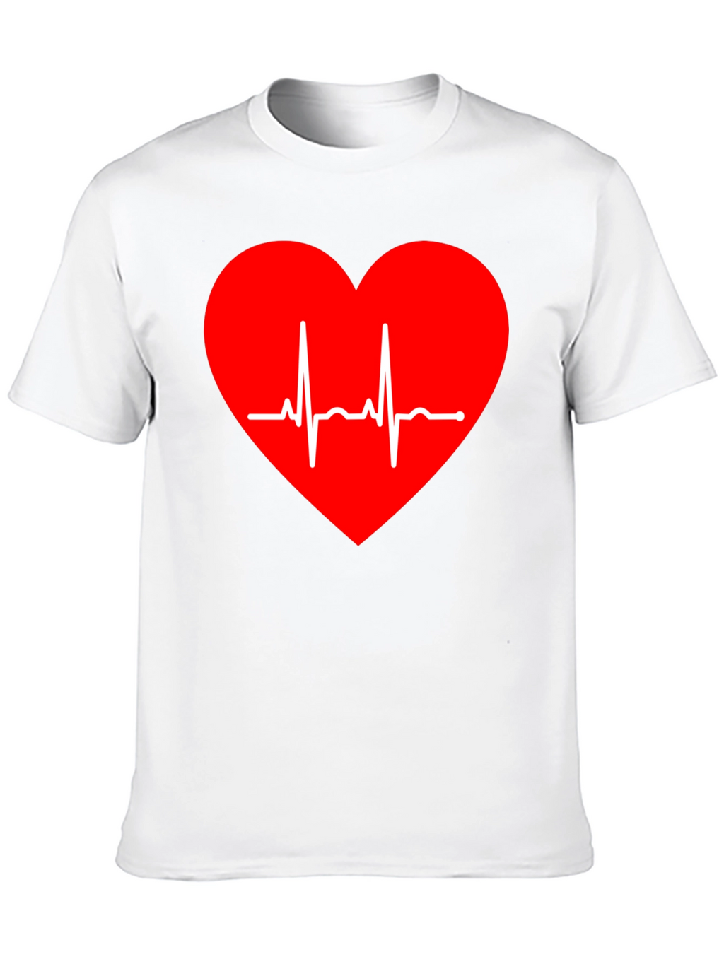 Heartbeat Heart Graphic Tee - Love Life ECG Shirt