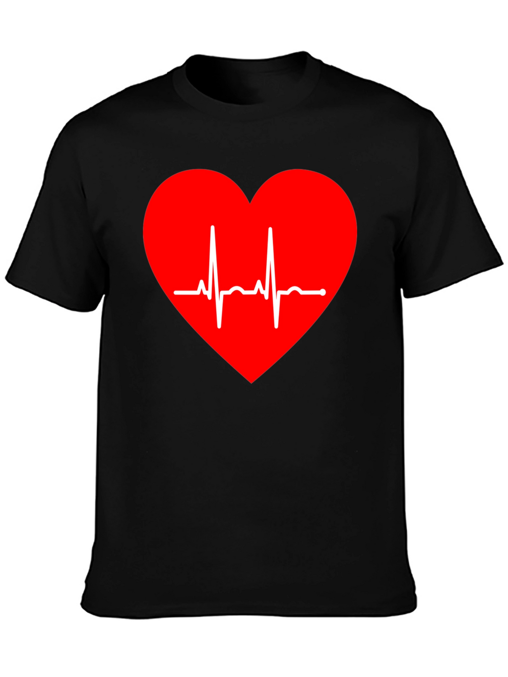 Heartbeat Heart Graphic Tee - Love Life ECG Shirt