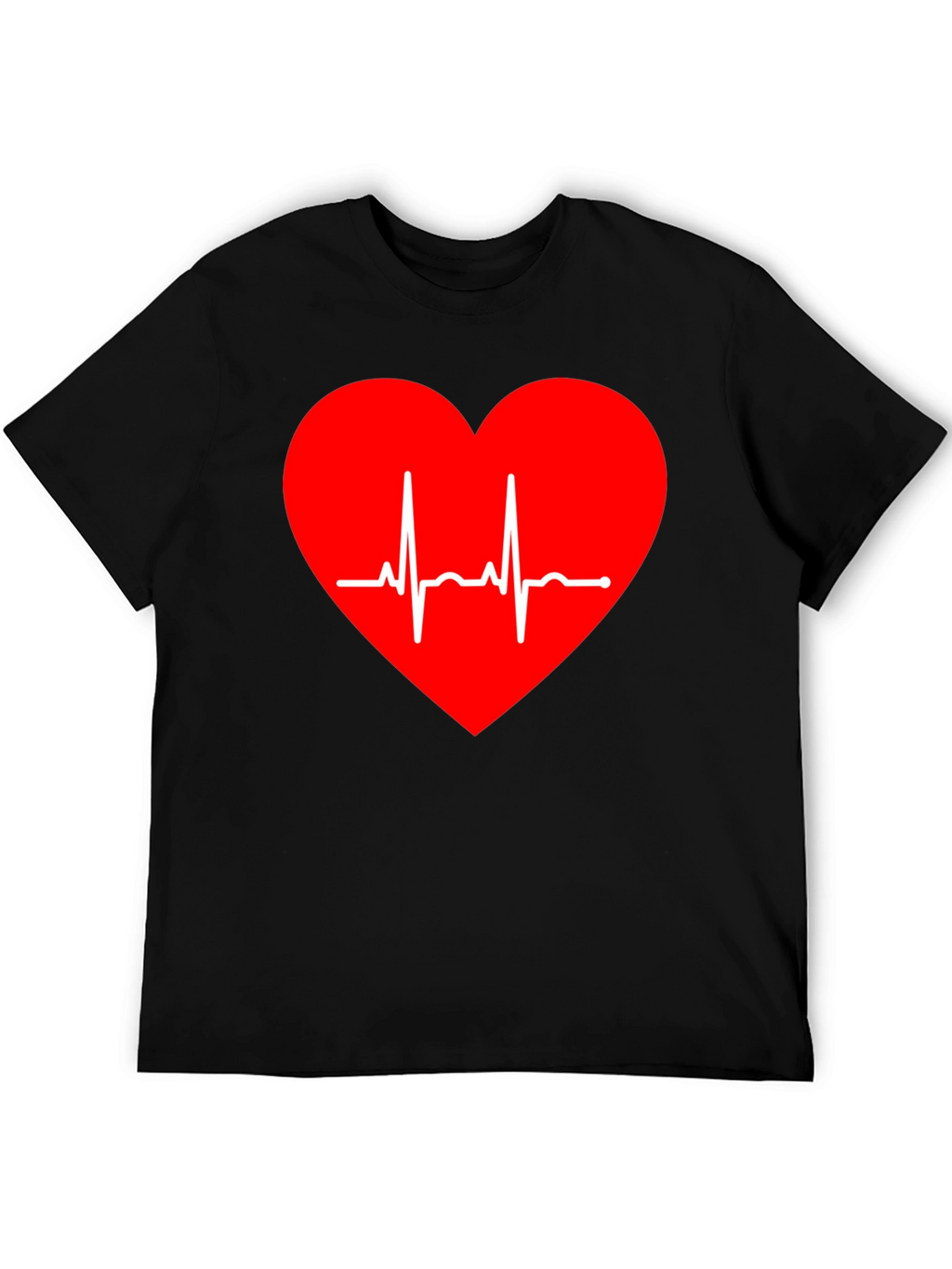 Heartbeat Heart Graphic Tee - Love Life ECG Shirt