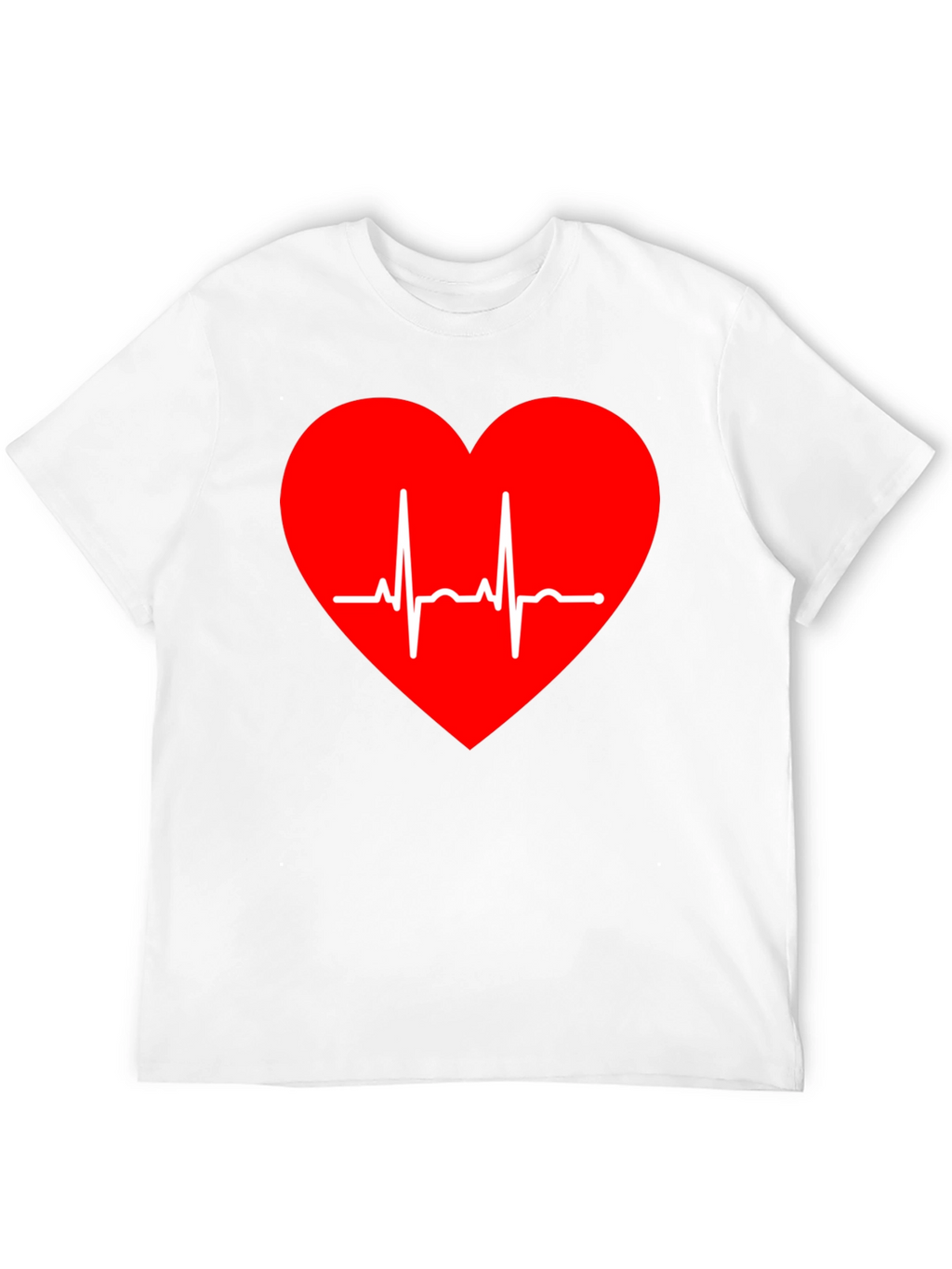 Heartbeat Heart Graphic Tee - Love Life ECG Shirt