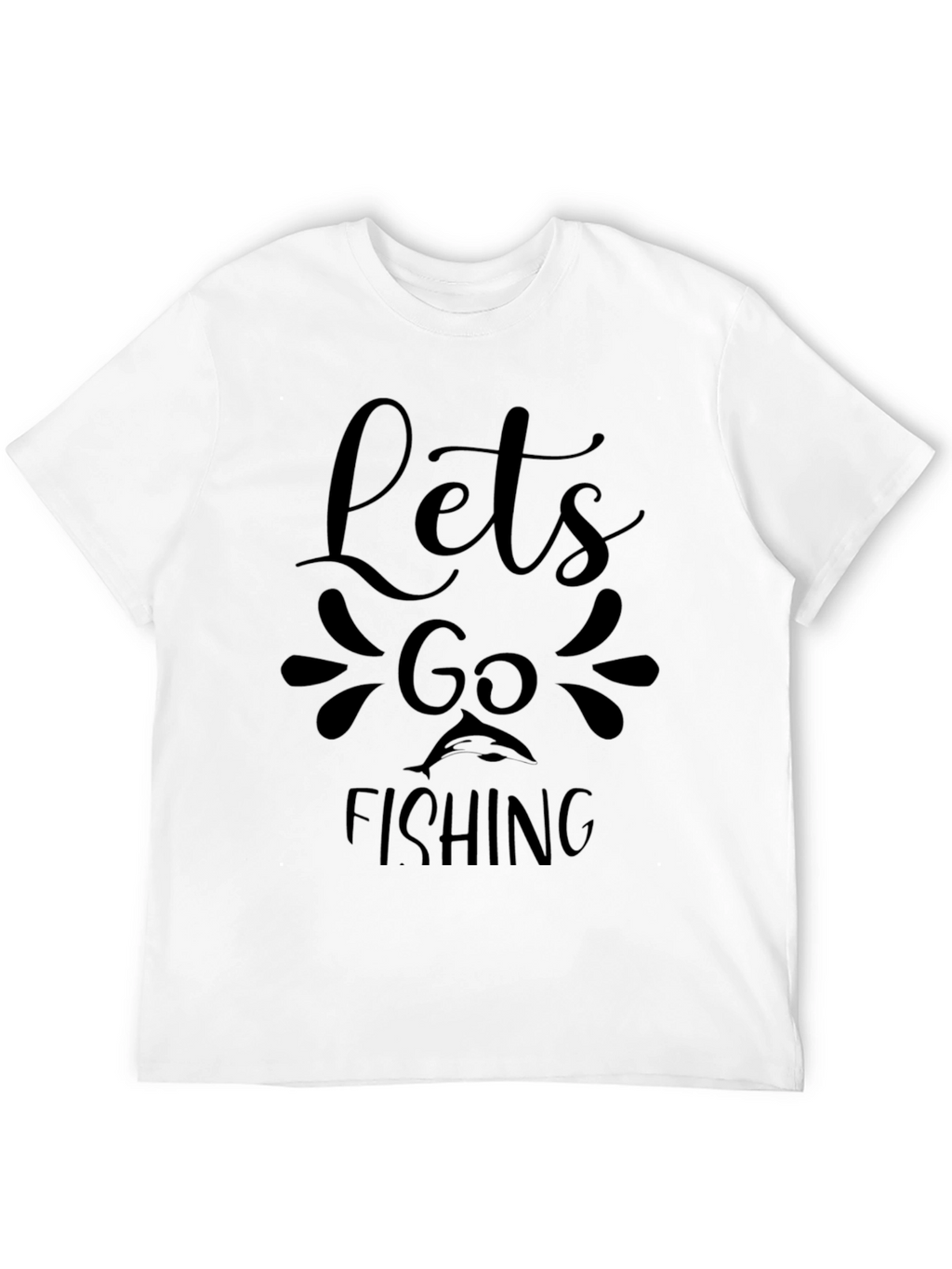 Lets Go Fishing Graphic Tee - Black