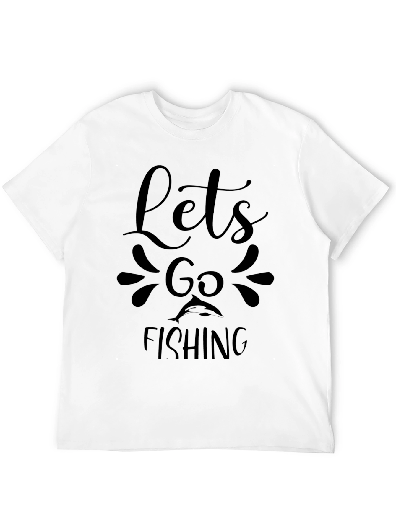 Lets Go Fishing Graphic Tee - Black