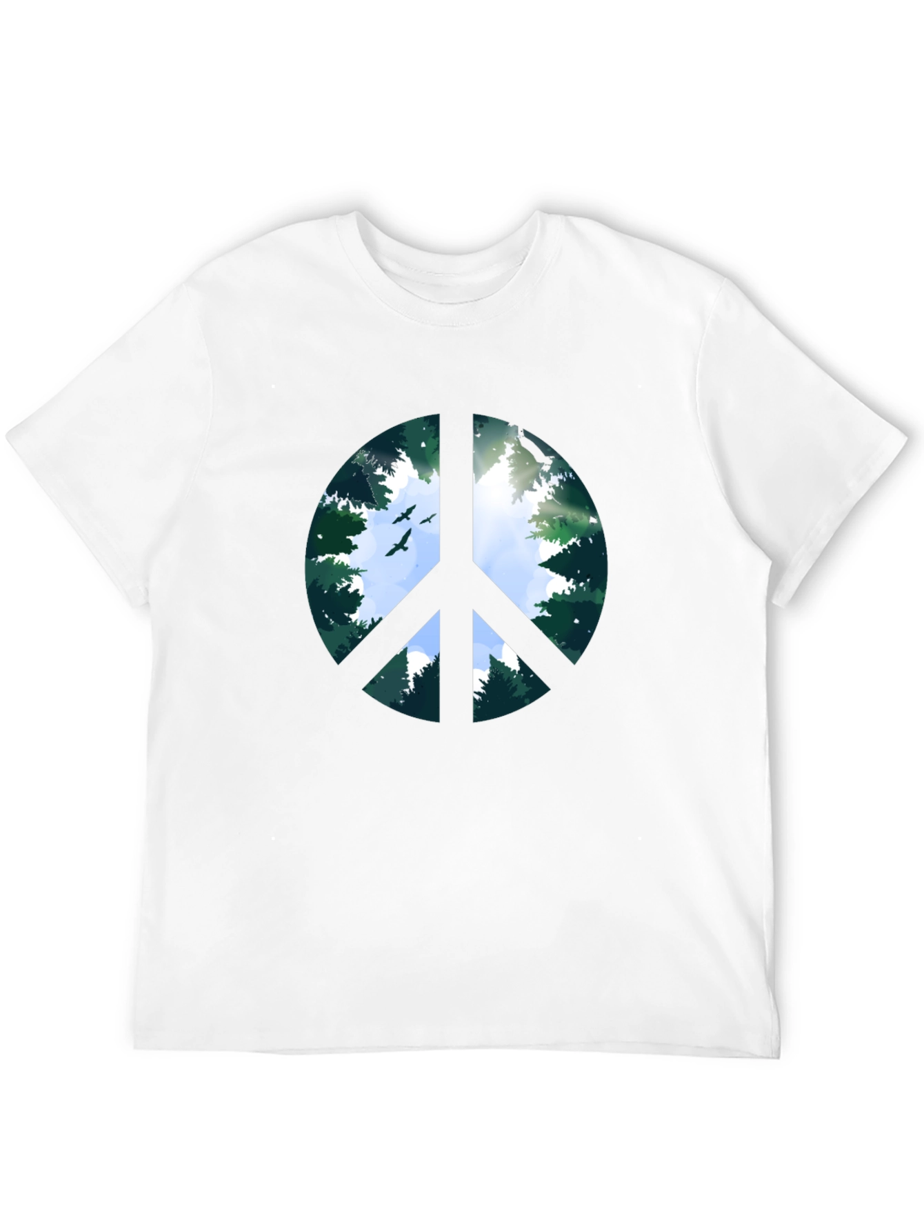 Peace Sign Forest Graphic Tee - Black