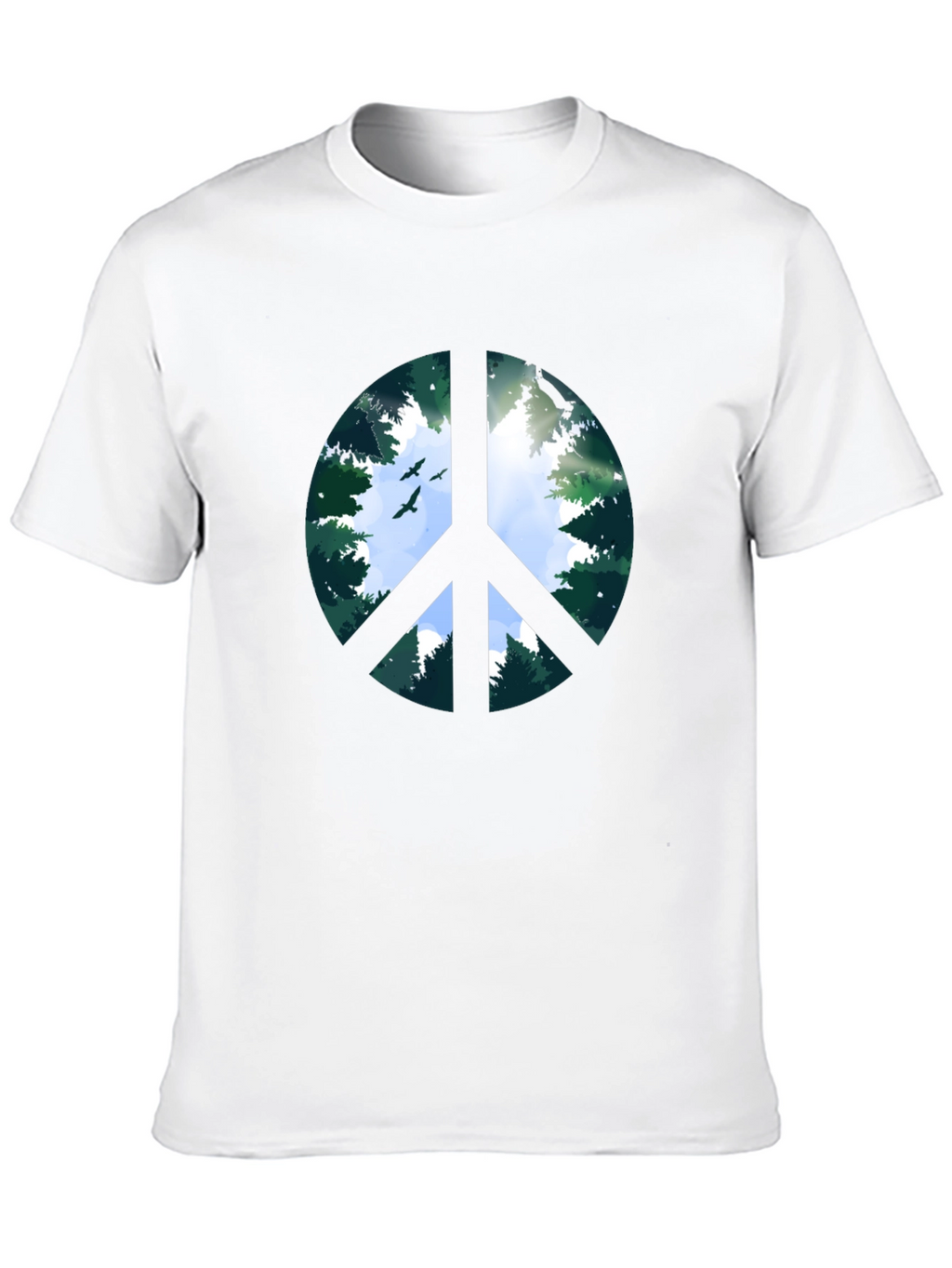 Peace Sign Forest Graphic Tee - Black