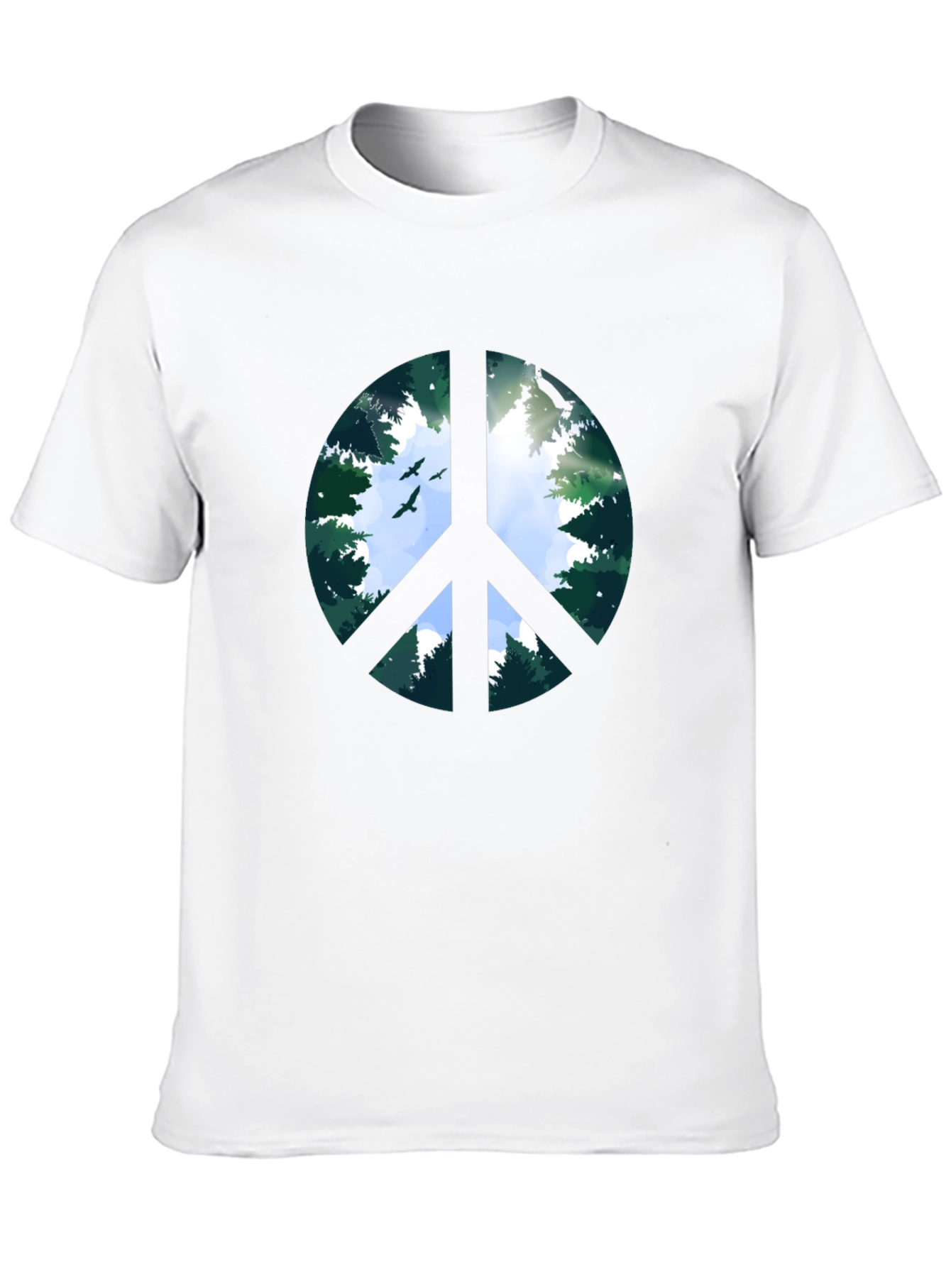 Peace Sign Forest Graphic Tee - Black