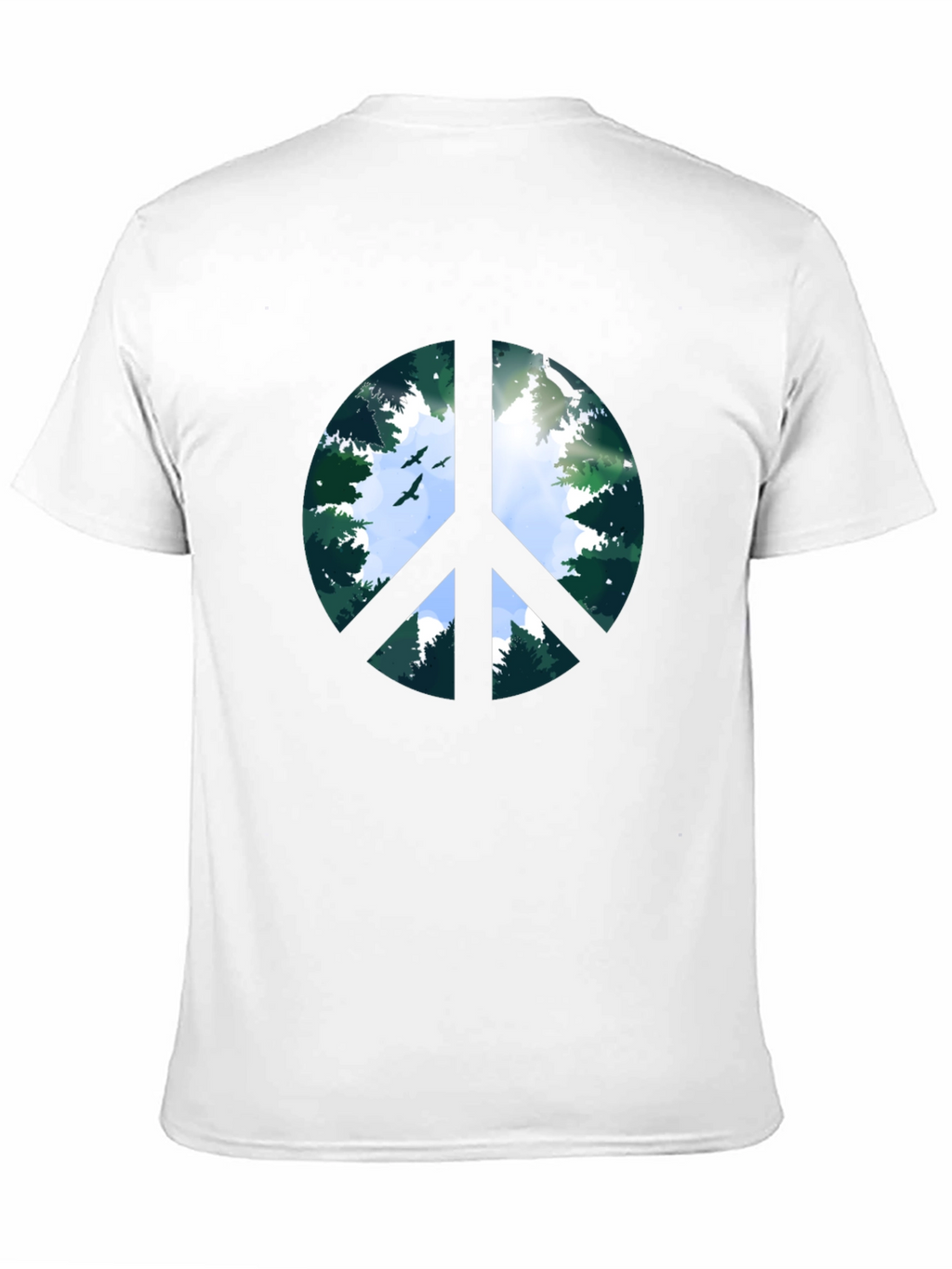 Peace Sign Forest Graphic Tee - Black