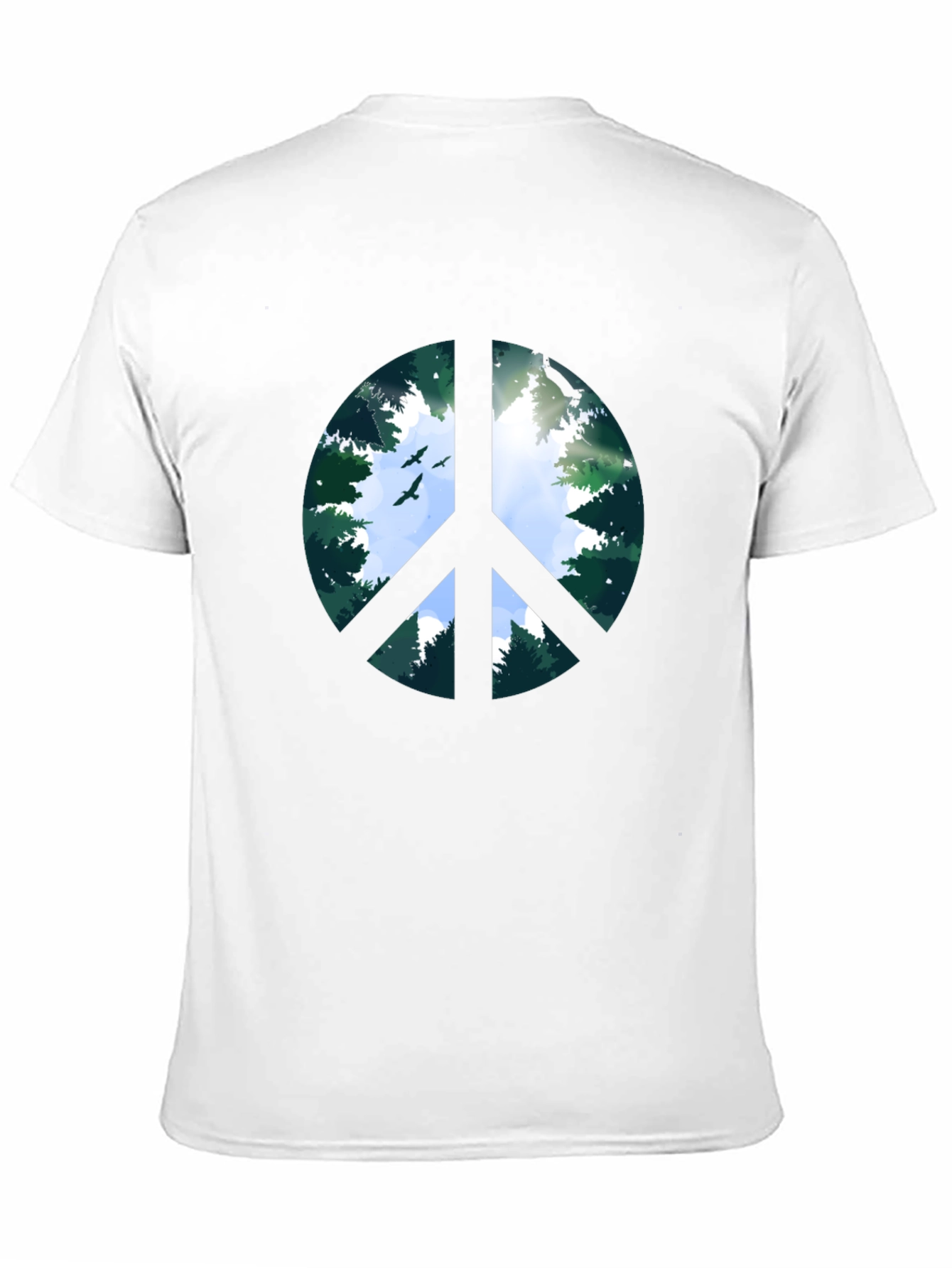 Peace Sign Forest Graphic Tee - Black