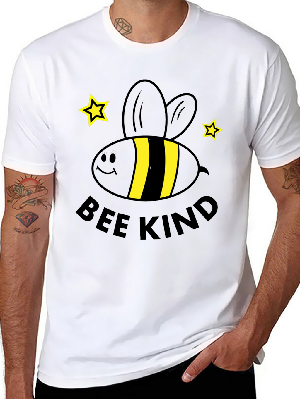 Bee Kind Graphic Tee - Black Cotton T-Shirt