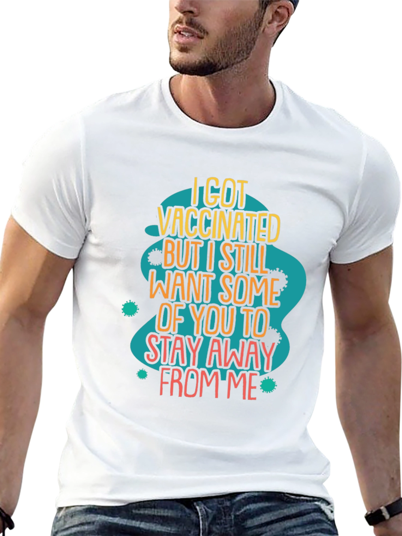 Vaccinated But Still Stay Away Funny T-Shirt