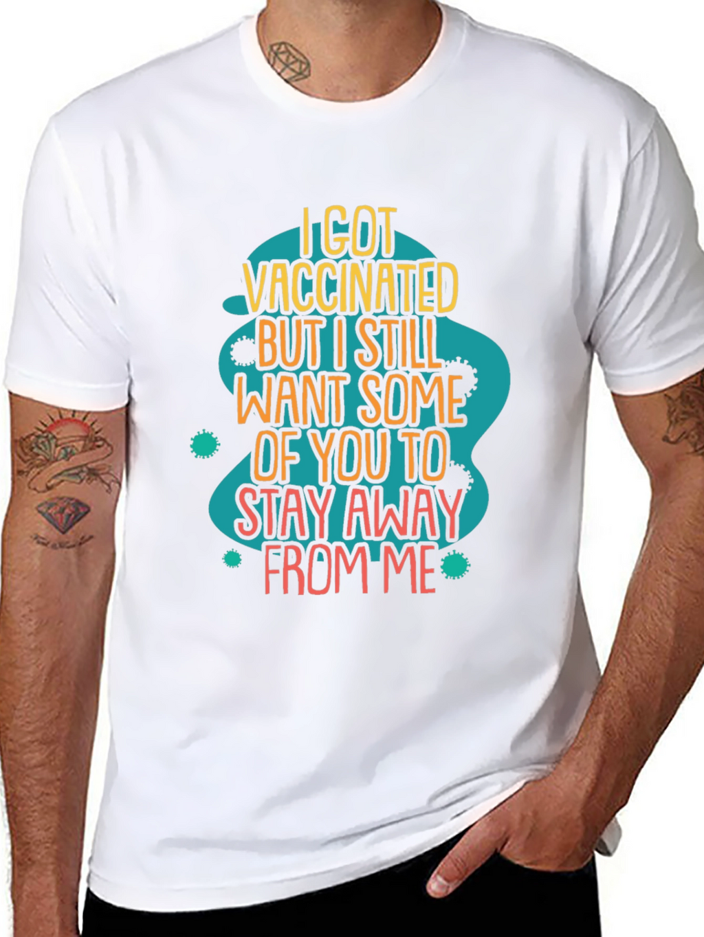 Vaccinated But Still Stay Away Funny T-Shirt