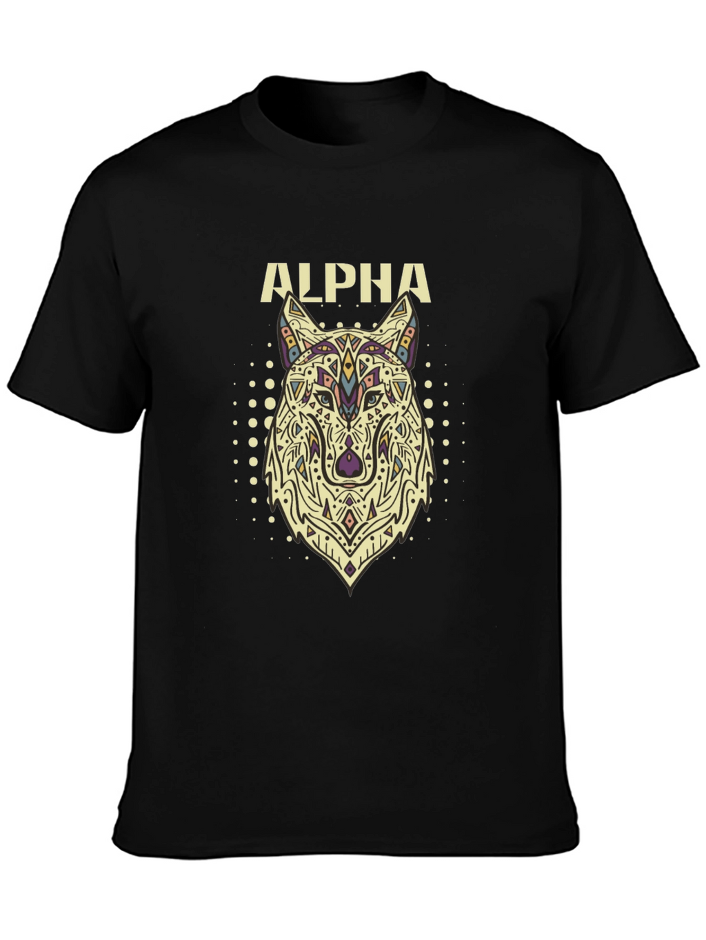 Alpha Wolf Graphic Black T-Shirt