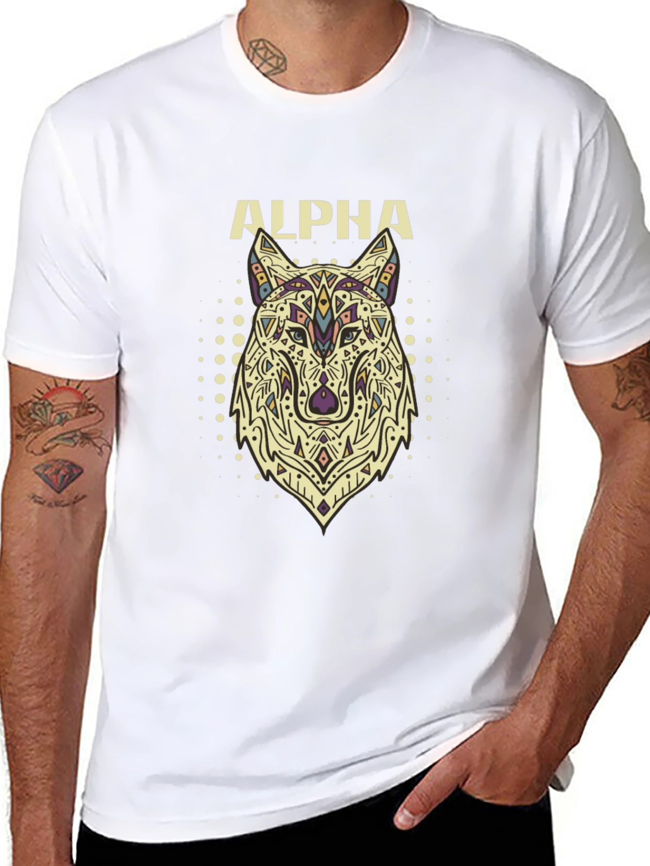 Alpha Wolf Graphic Black T-Shirt