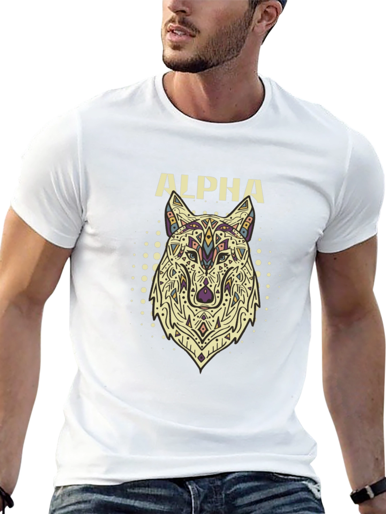Alpha Wolf Graphic Black T-Shirt