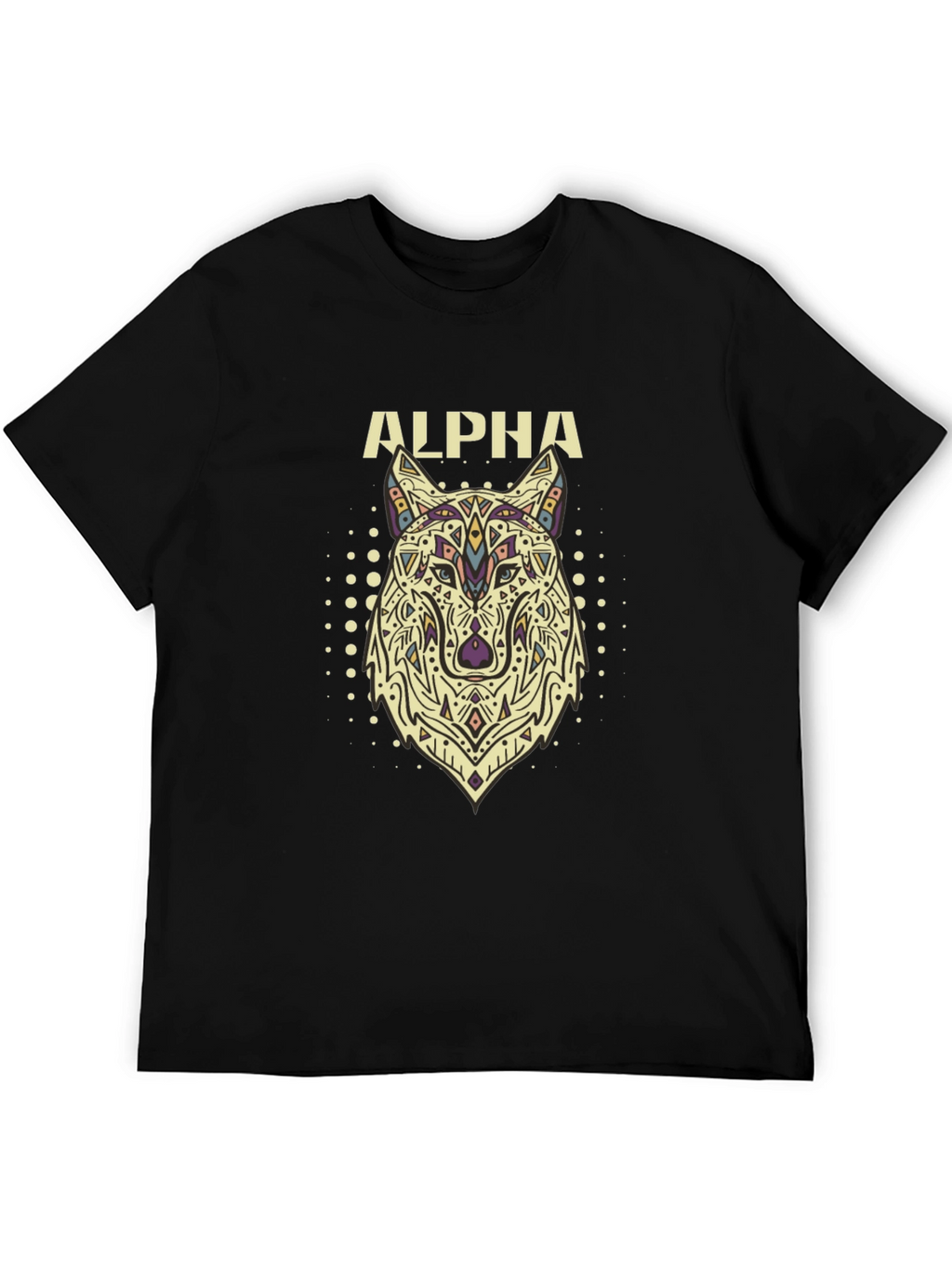 Alpha Wolf Graphic Black T-Shirt