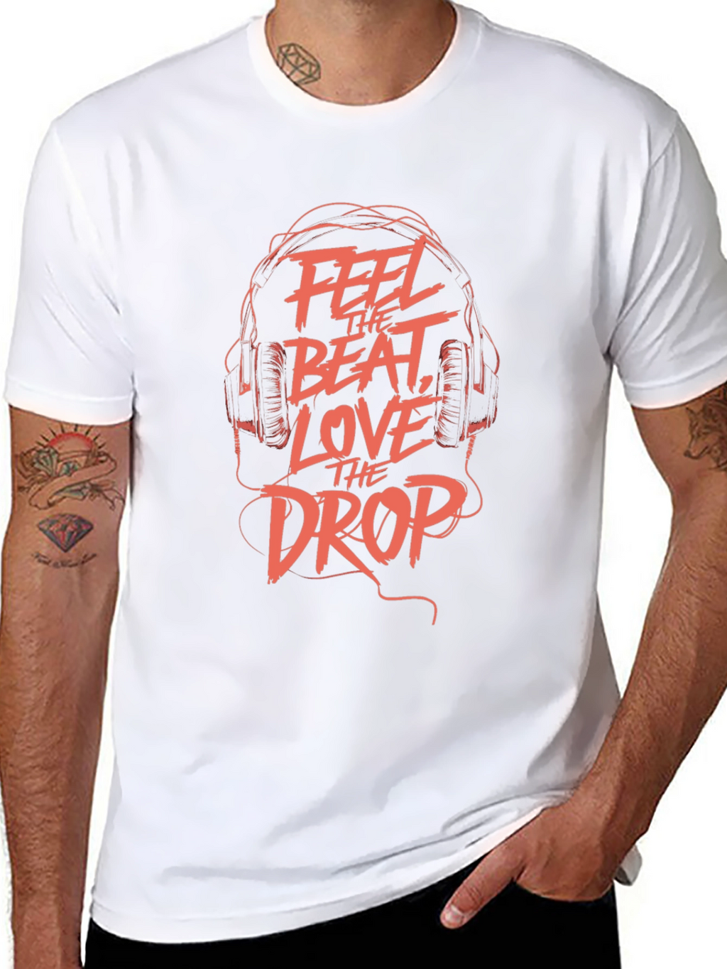 Feel The Beat T-Shirt - Black Graphic Tee