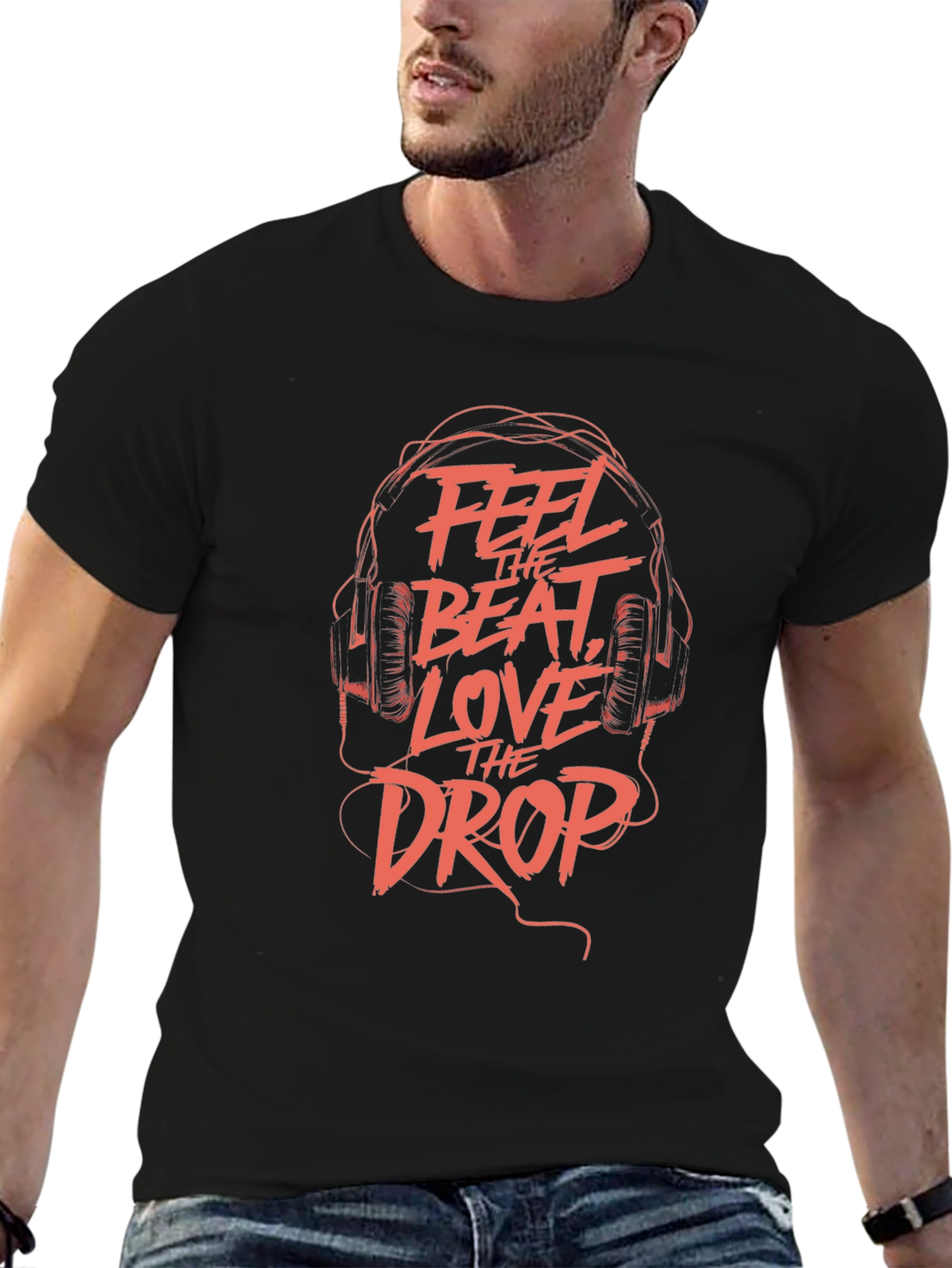 Feel The Beat T-Shirt - Black Graphic Tee
