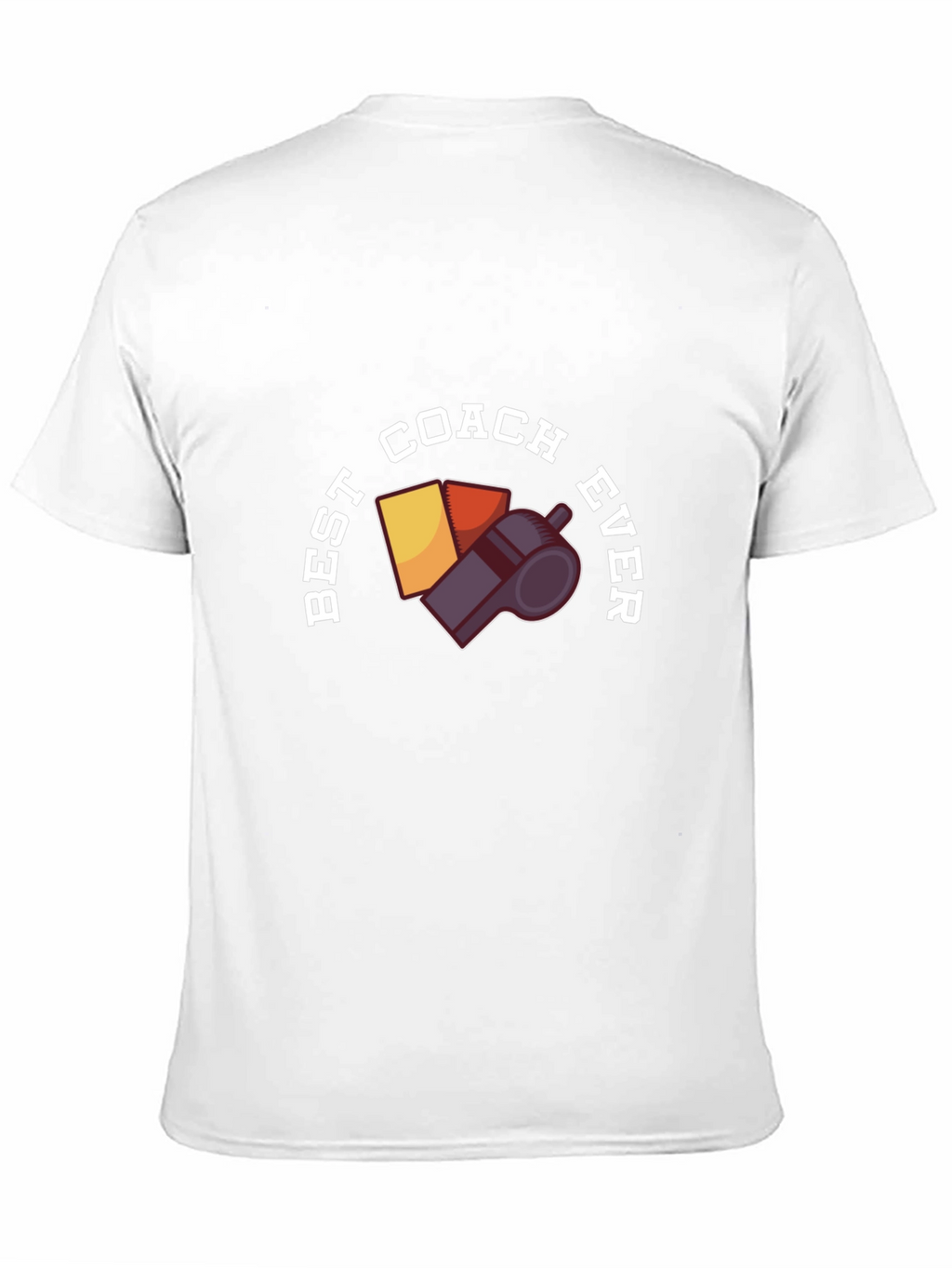 Best Coach Ever T-Shirt - Whistle & Cards Design