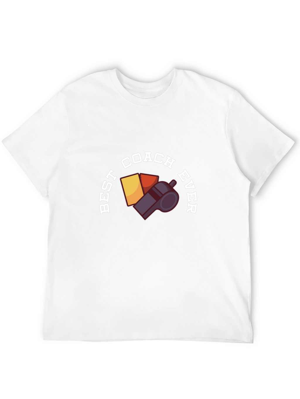 Best Coach Ever T-Shirt - Whistle & Cards Design