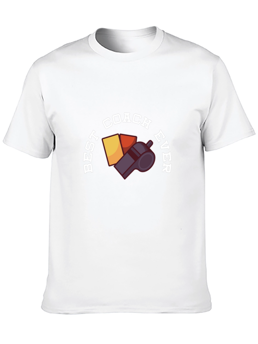 Best Coach Ever T-Shirt - Whistle & Cards Design
