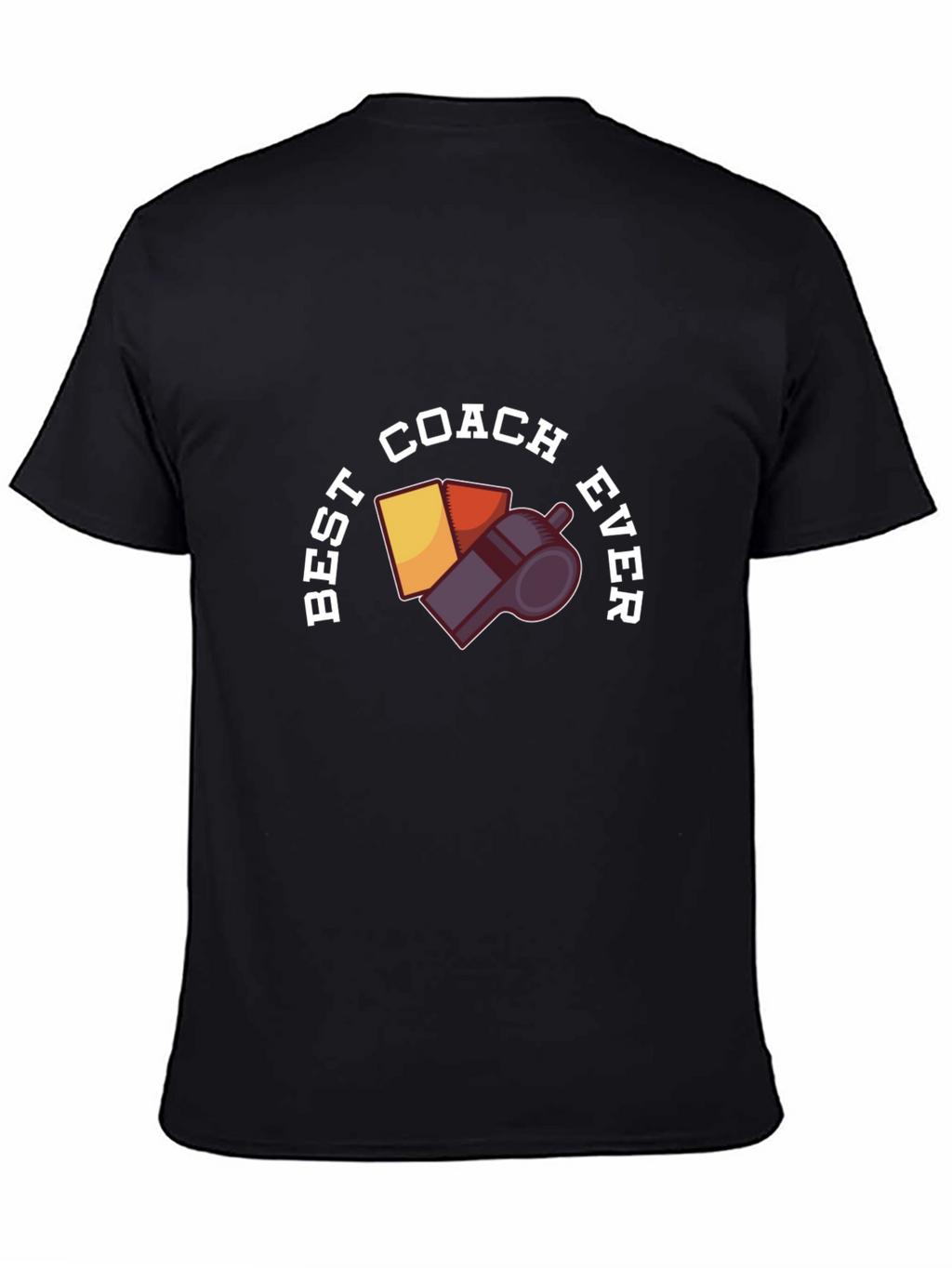 Best Coach Ever T-Shirt - Whistle & Cards Design
