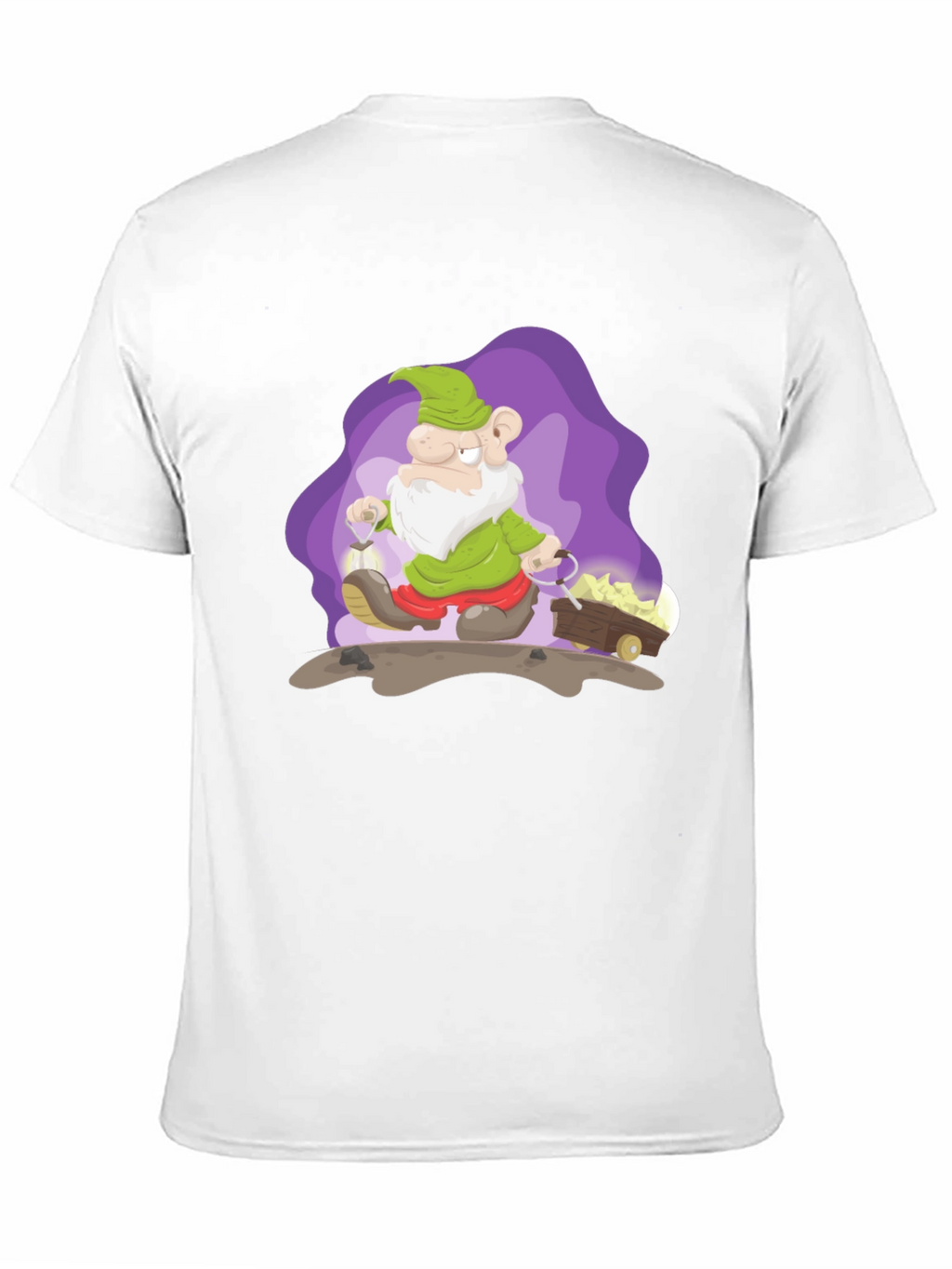 Cartoon Mine Dwarf Black T-Shirt
