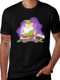 Cartoon Mine Dwarf Black T-Shirt