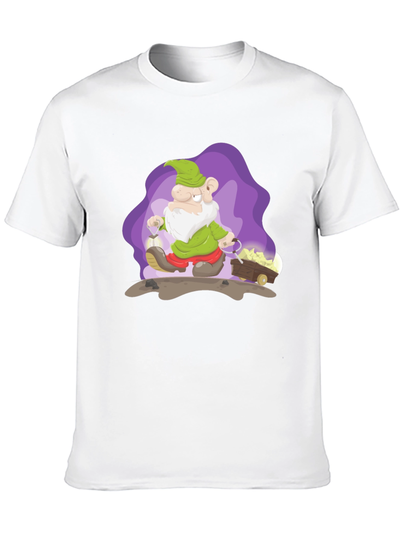Cartoon Mine Dwarf Black T-Shirt