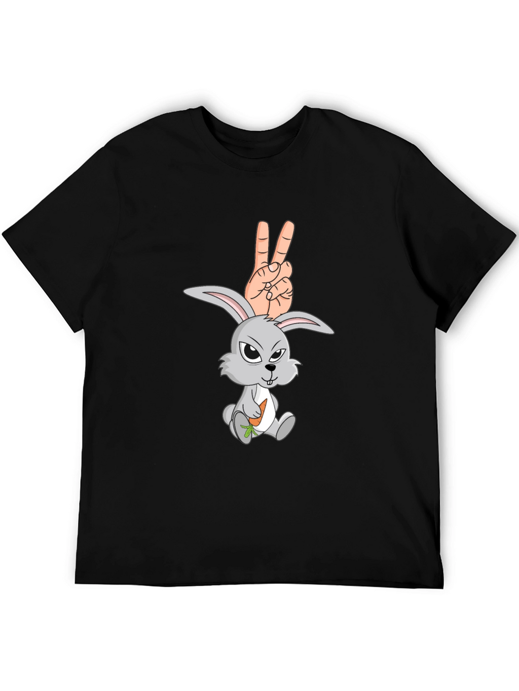 Funny Rabbit Peace Sign Graphic Tee