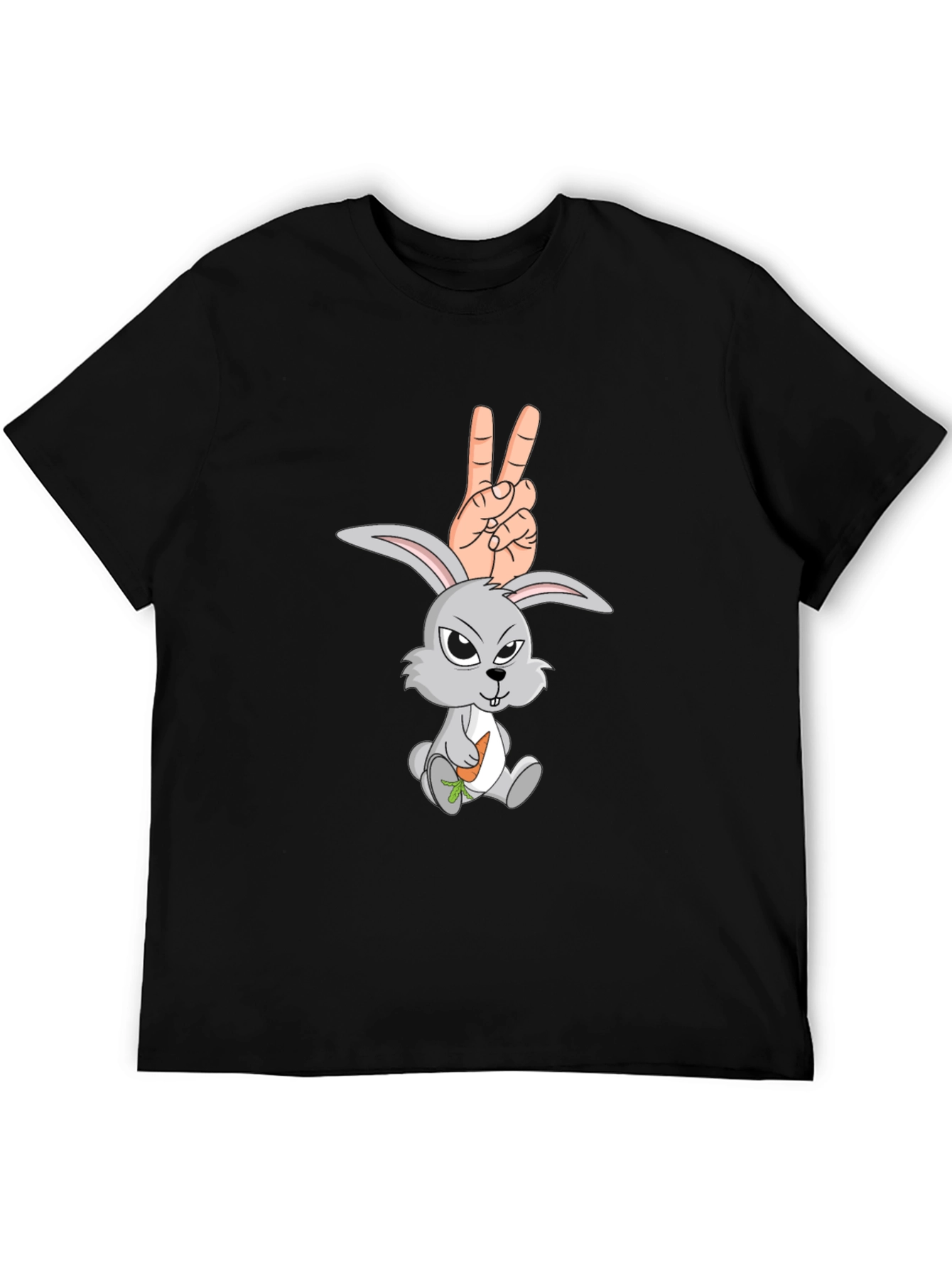 Funny Rabbit Peace Sign Graphic Tee