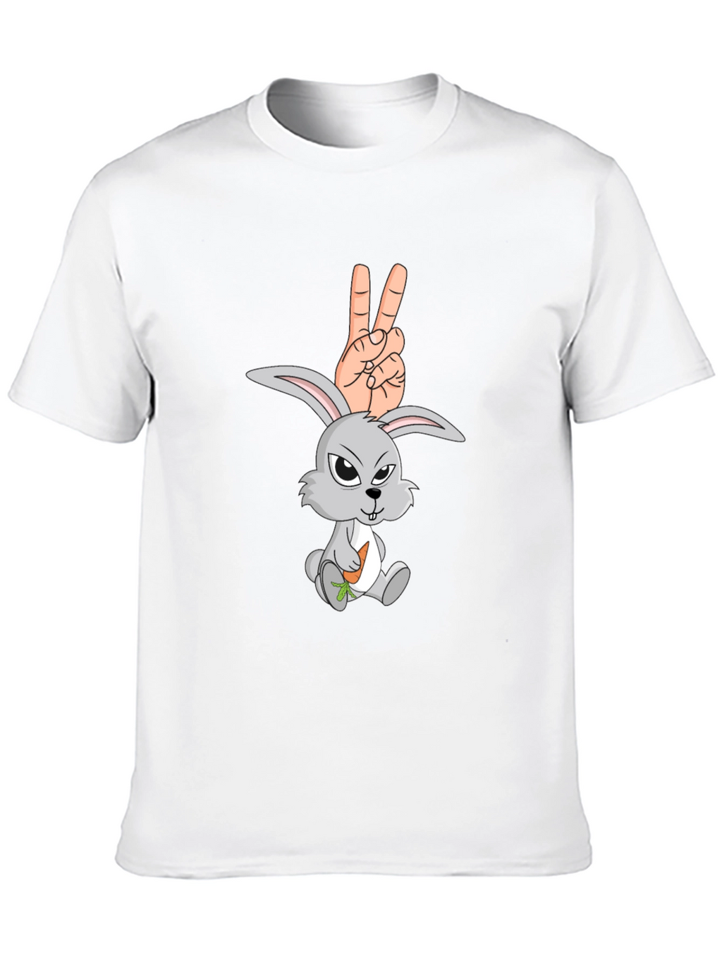 Funny Rabbit Peace Sign Graphic Tee