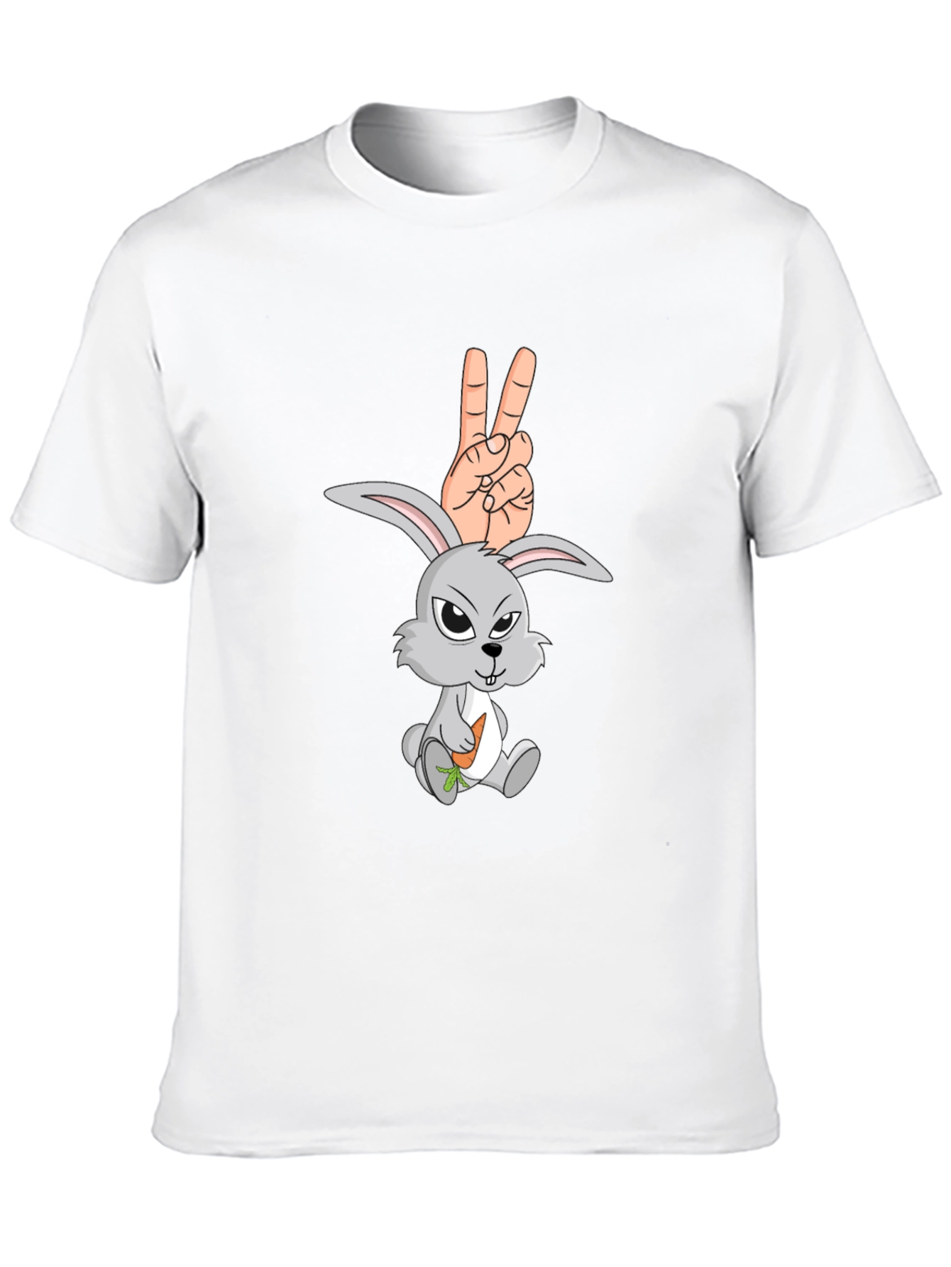Funny Rabbit Peace Sign Graphic Tee