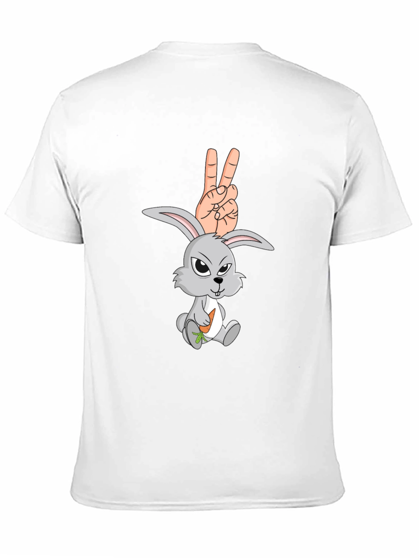 Funny Rabbit Peace Sign Graphic Tee