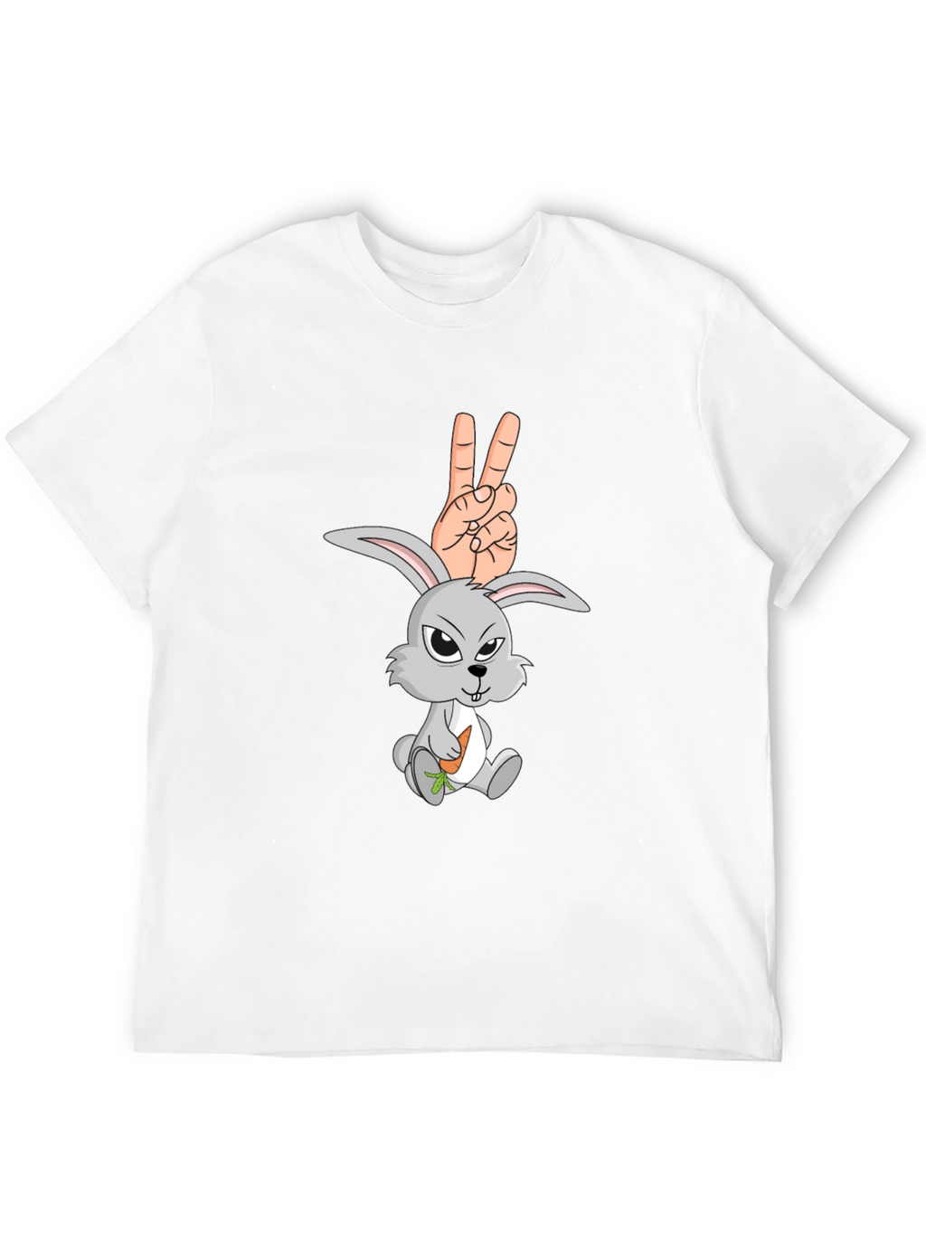 Funny Rabbit Peace Sign Graphic Tee