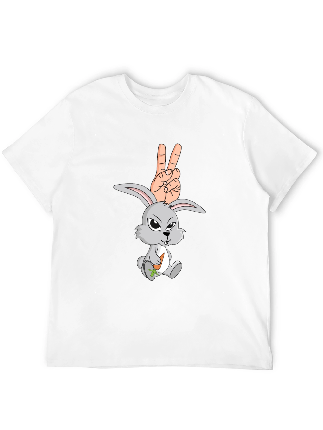 Funny Rabbit Peace Sign Graphic Tee