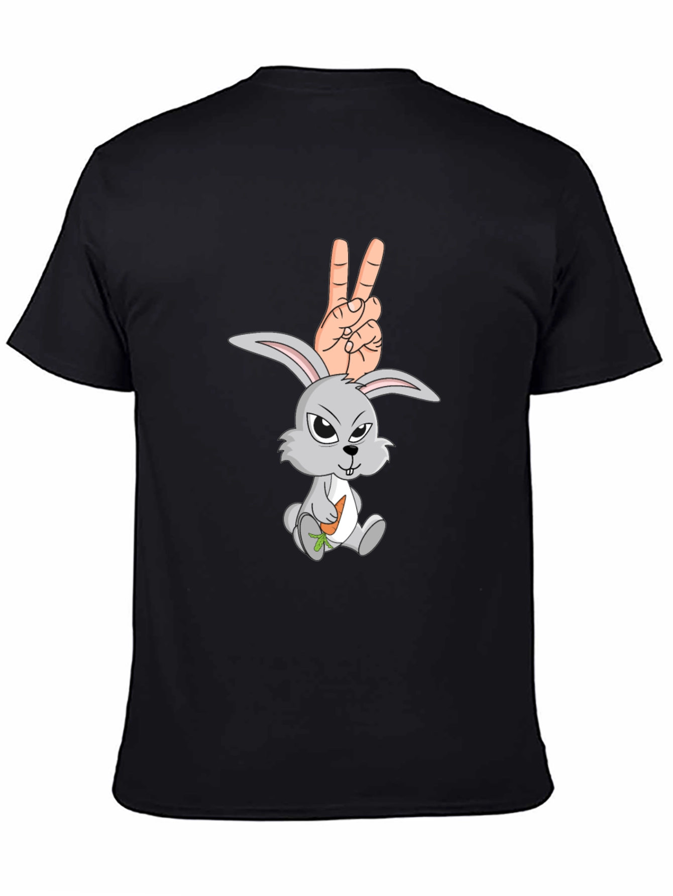 Funny Rabbit Peace Sign Graphic Tee