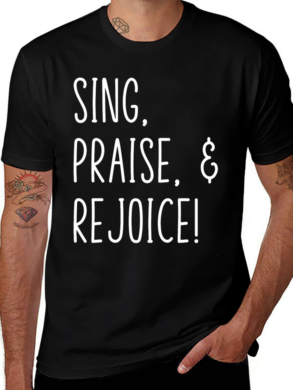 Sing Praise Rejoice Black Graphic Tee