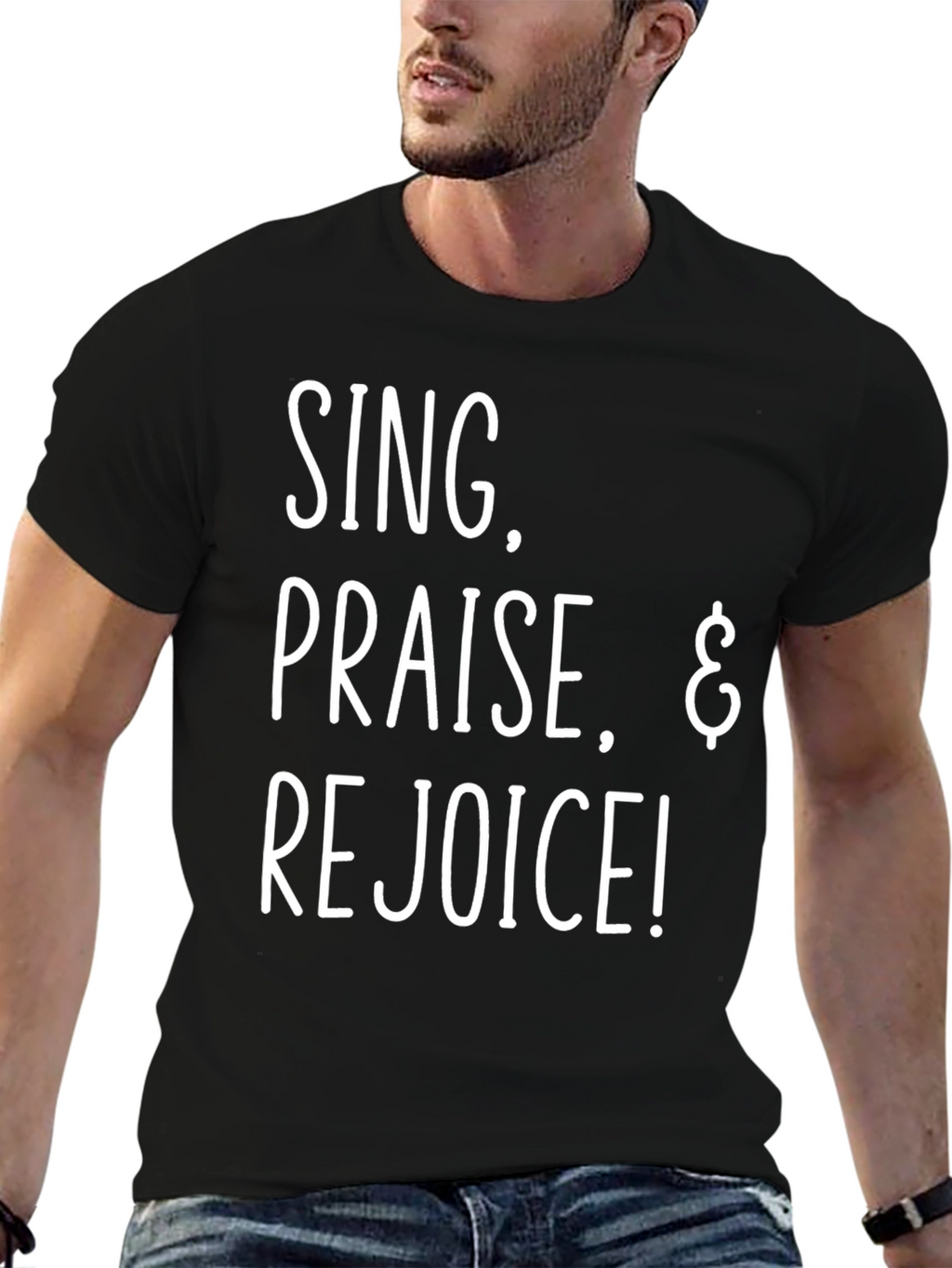Sing Praise Rejoice Black Graphic Tee