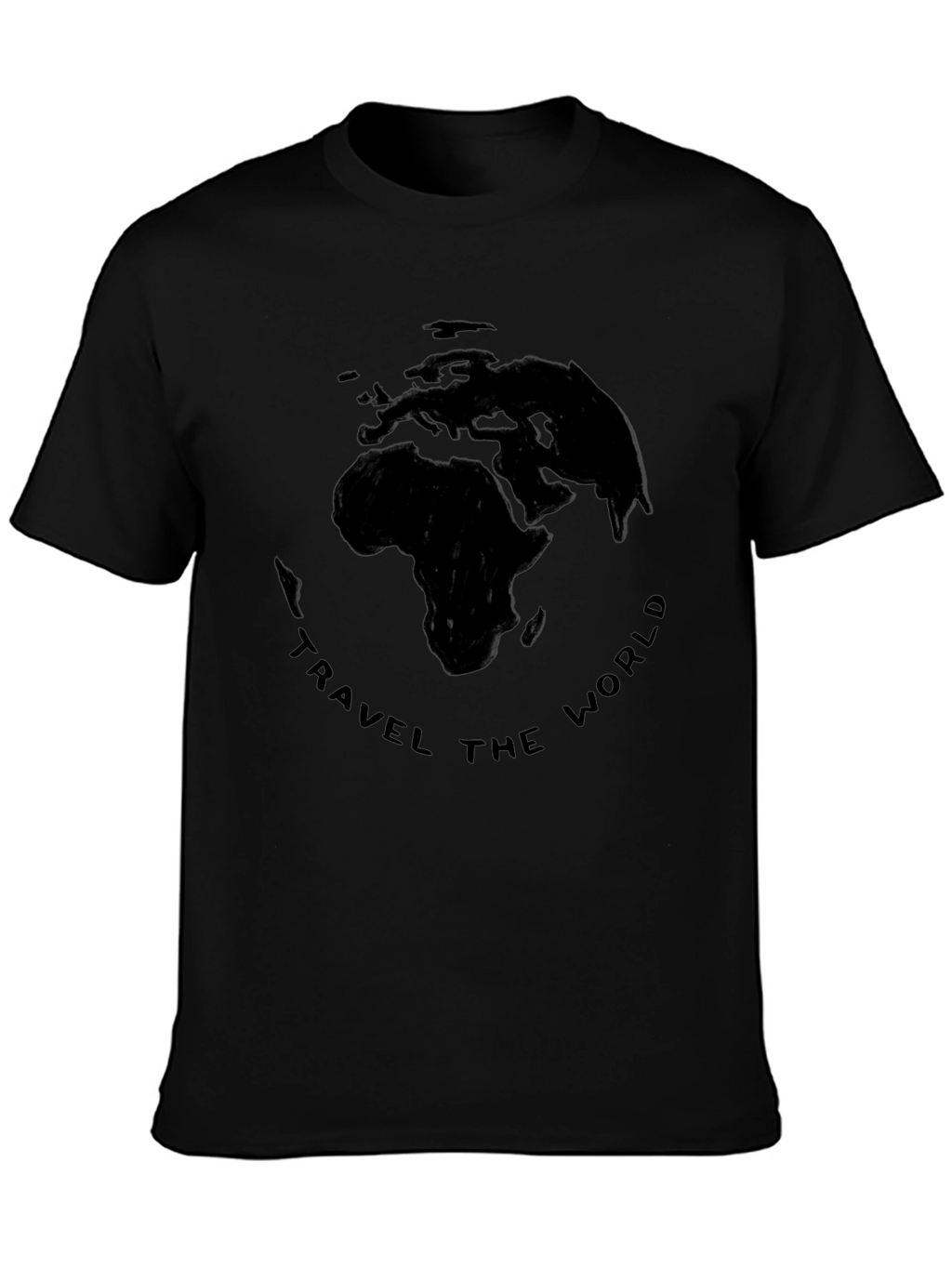 Travel the World Black Graphic T-Shirt