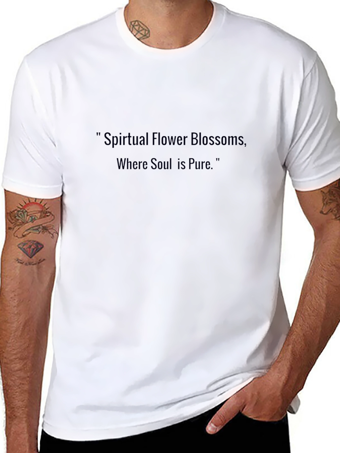 Spiritual Flower Blossoms Black T-Shirt