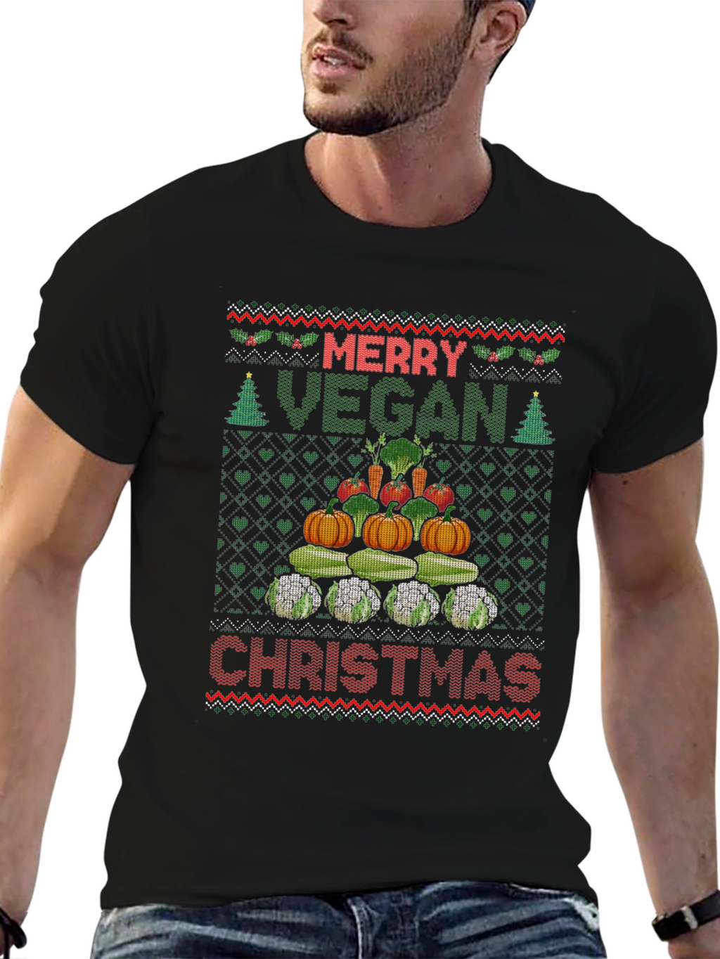 Merry Vegan Christmas T-Shirt Ugly Sweater