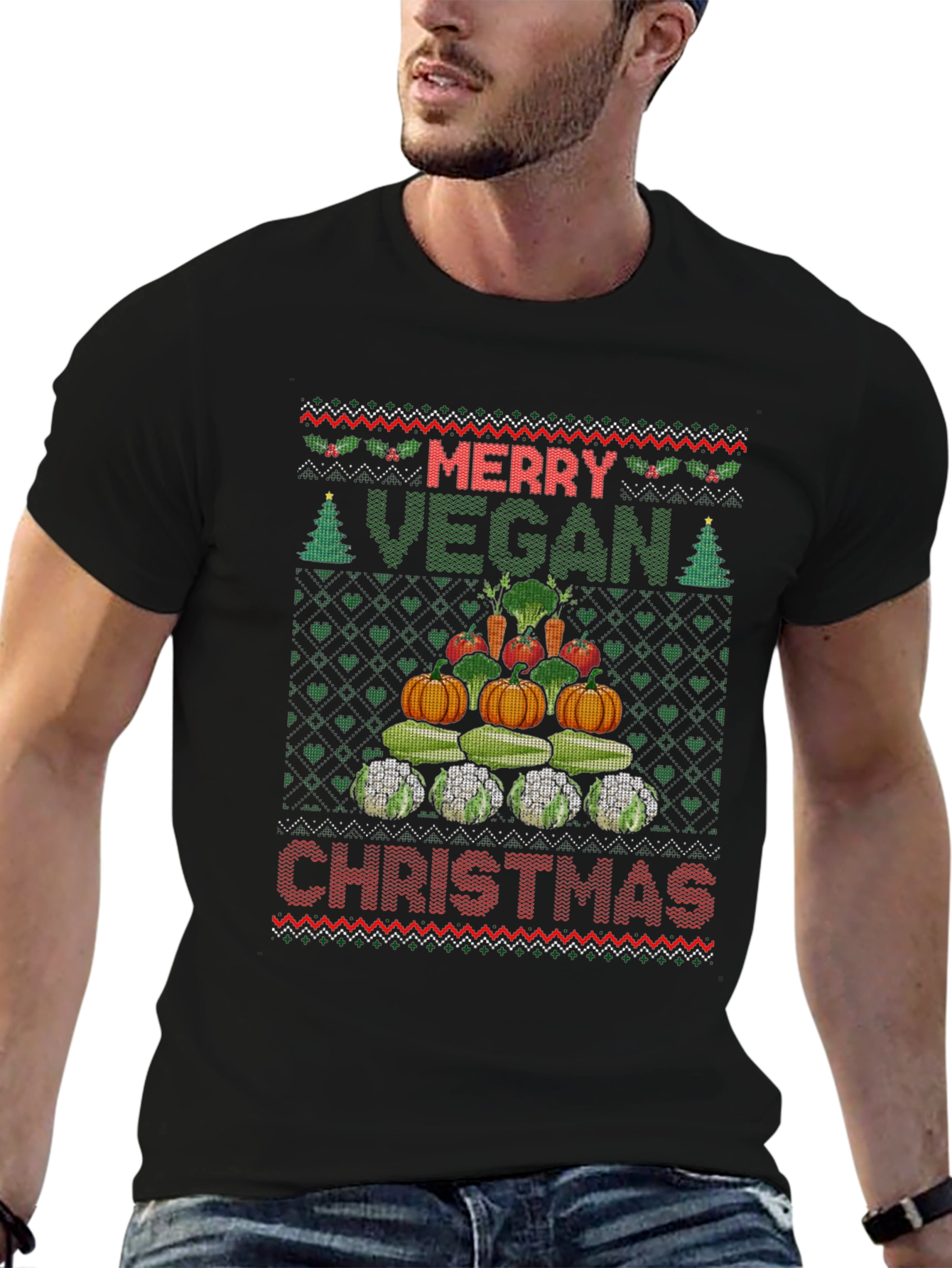 Merry Vegan Christmas T-Shirt Ugly Sweater